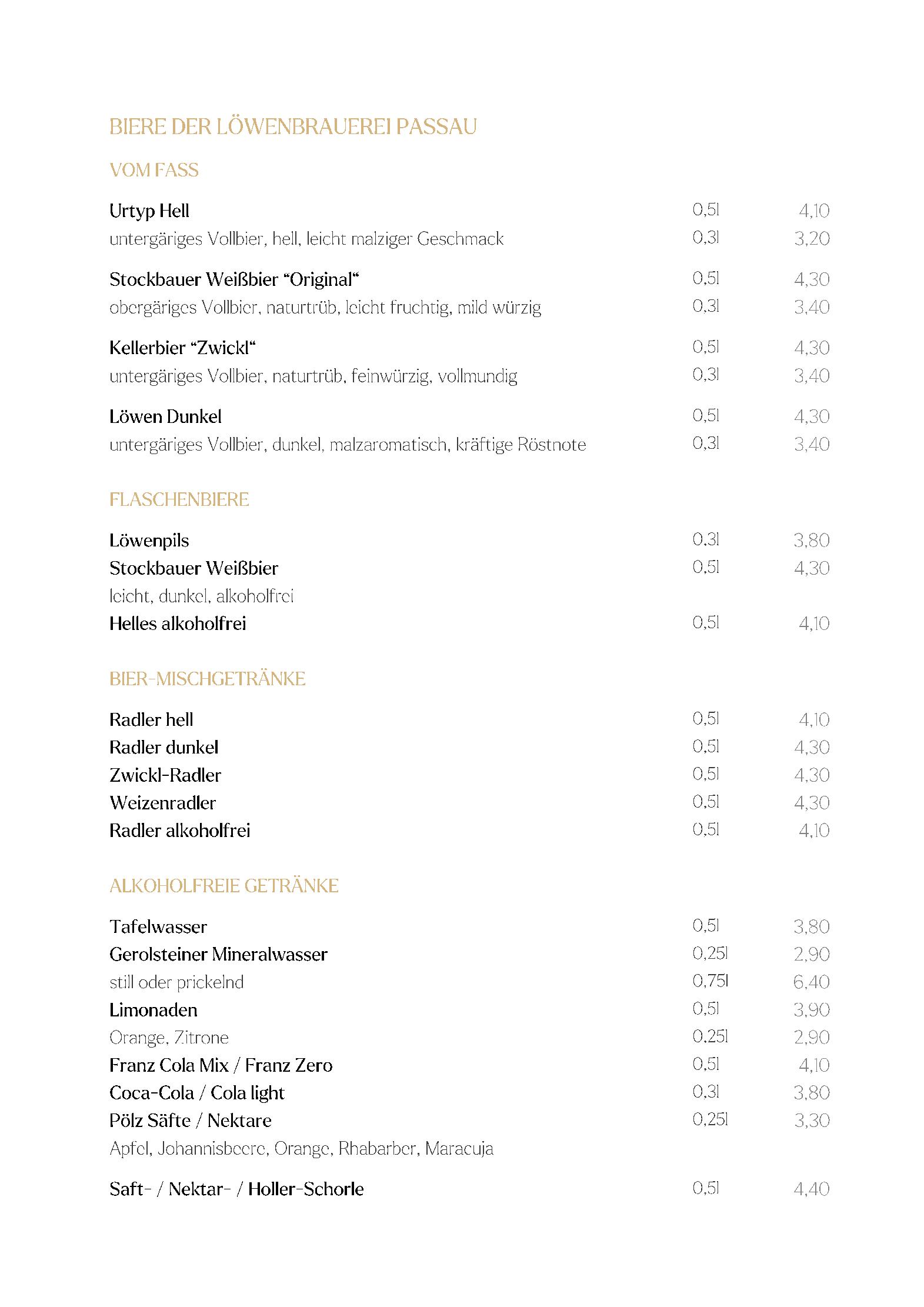 Speisekarte Restaurant Goldene Waage in Passau, Seite 6