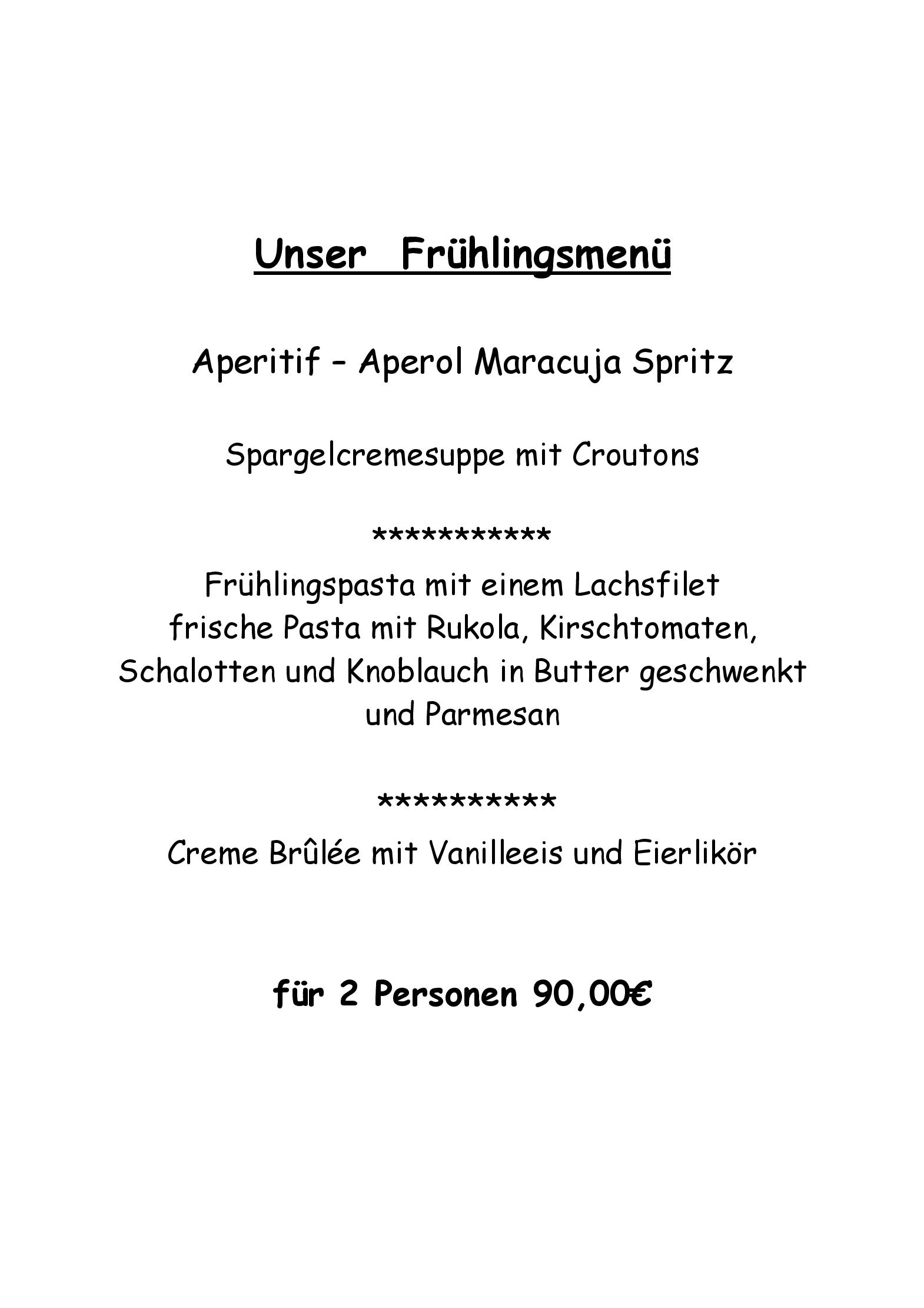 Speisekarte Das kleine Restaurant in Lübeck, Seite 8