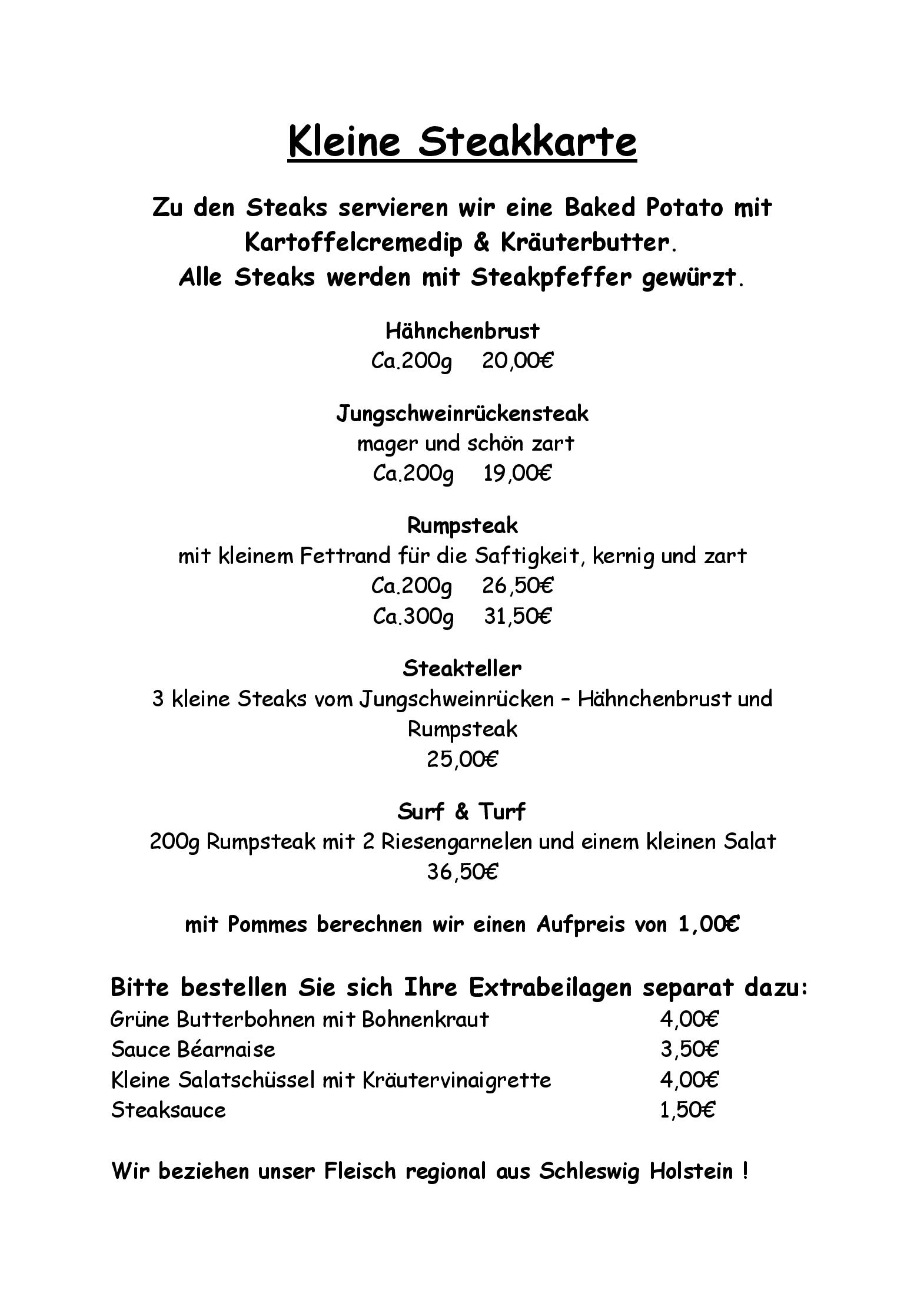Speisekarte Das kleine Restaurant in Lübeck, Seite 10