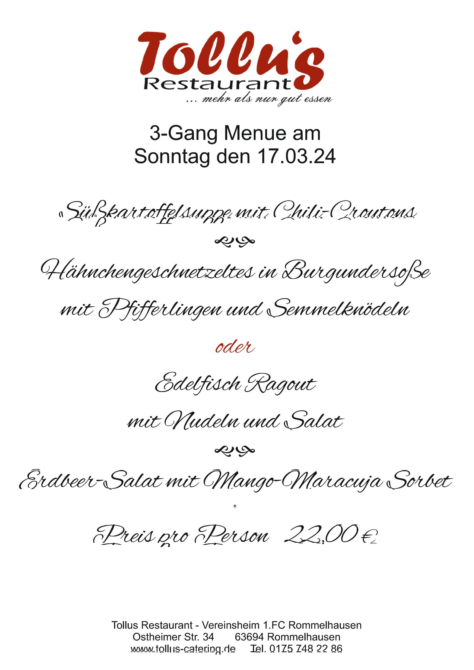 Speisekarte Tollus Restaurant in Limeshain, Seite 8