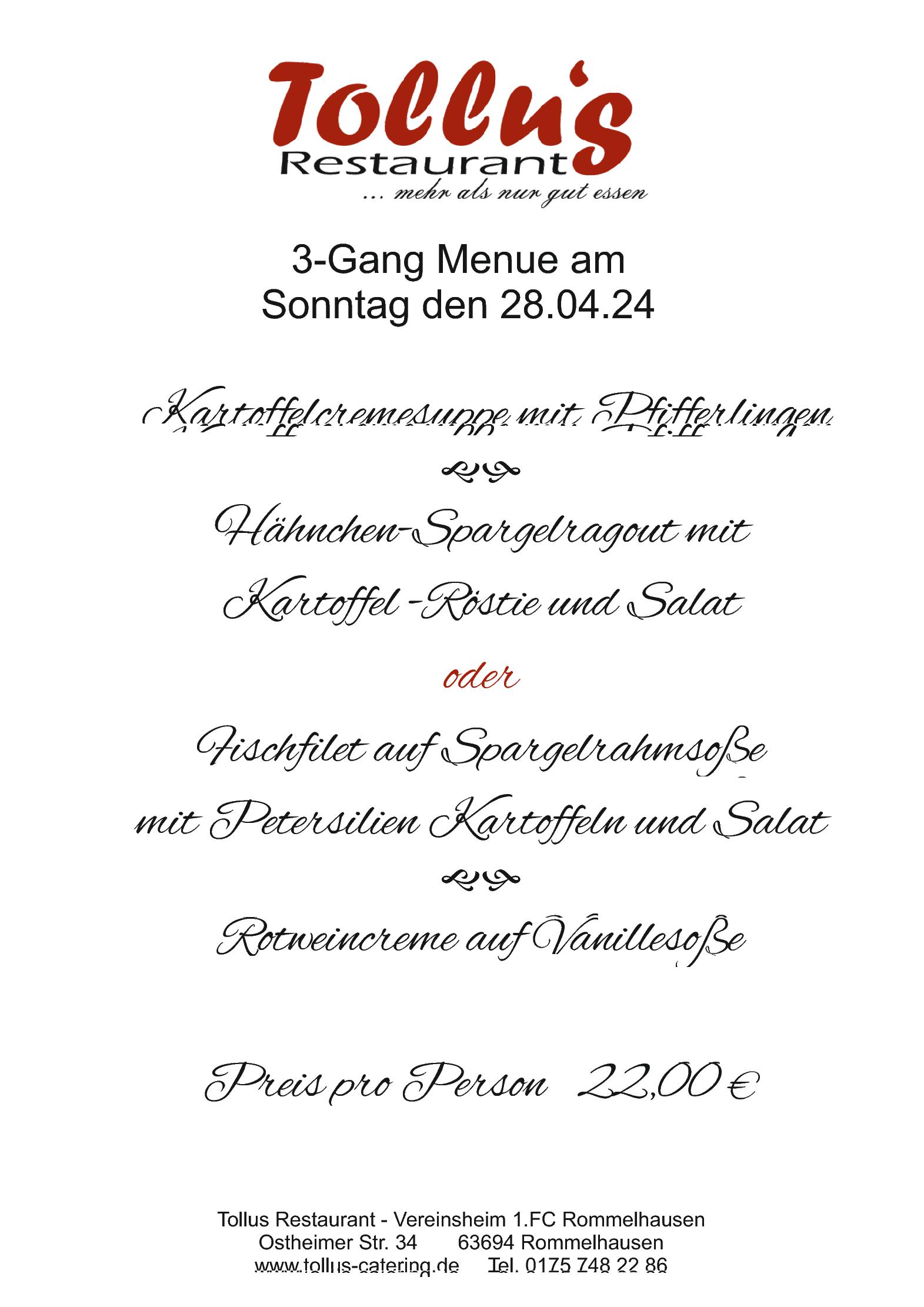 Speisekarte Tollus Restaurant in Limeshain, Seite 9