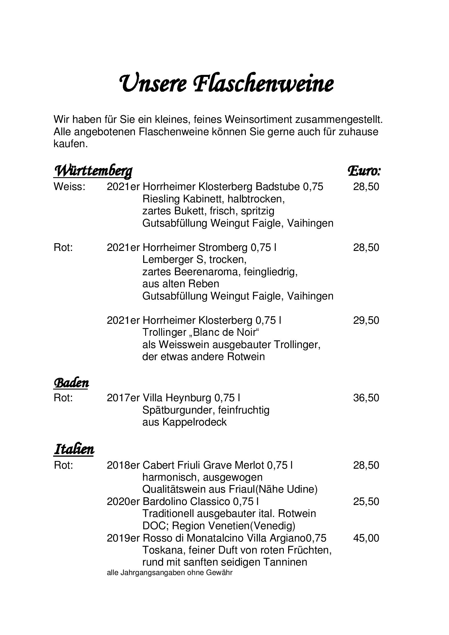 Speisekarte Sommerbergblick in Bad Wildbad, Seite 9