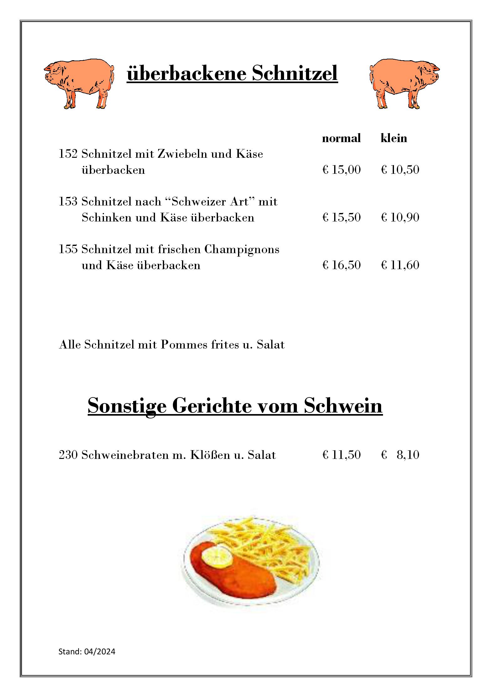 Speisekarte Weiperfelder Hof in Waldsolms, Seite 6