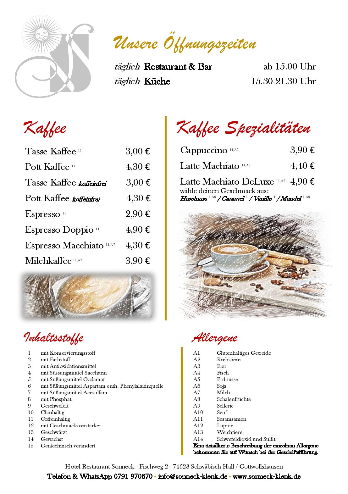 Speisekarte Hotel - Restaurant Sonneck in Schwaebisch Hall, Seite 10