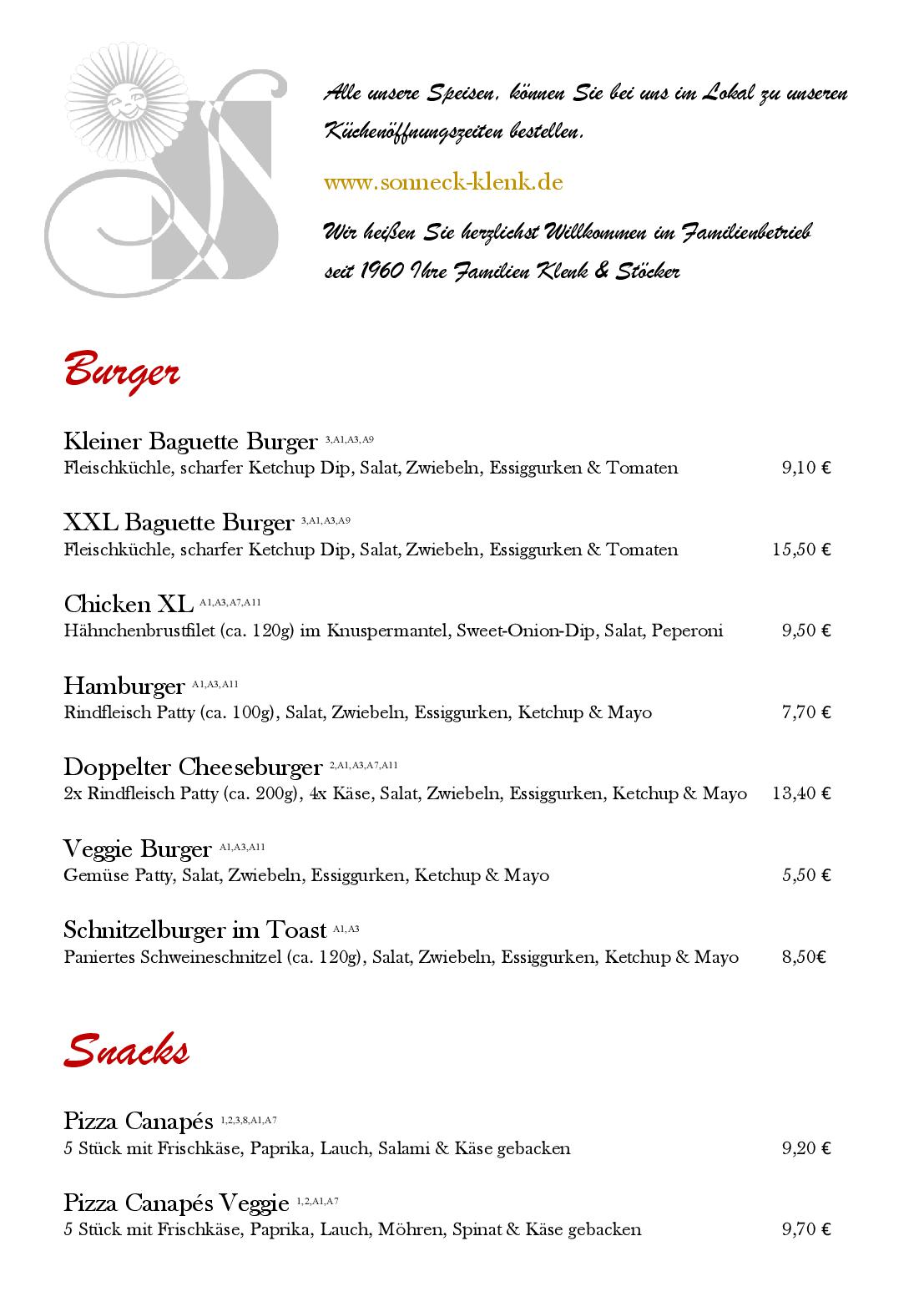 Speisekarte Hotel - Restaurant Sonneck in Schwaebisch Hall, Seite 12