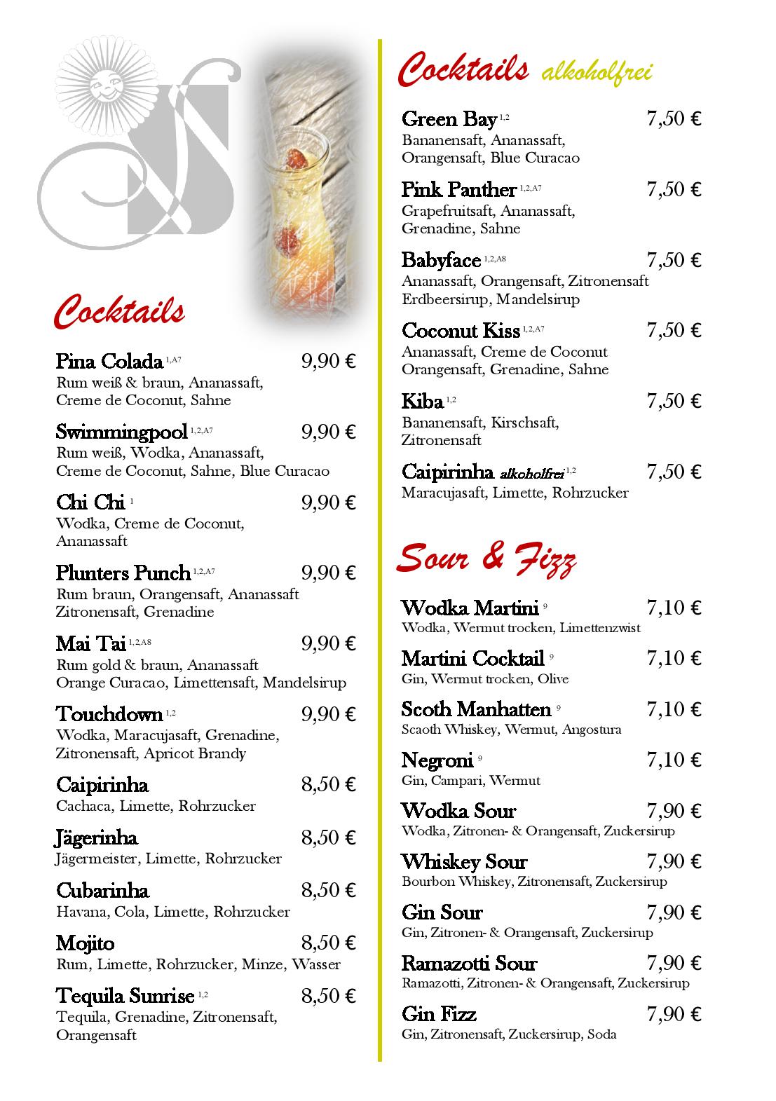 Speisekarte Hotel - Restaurant Sonneck in Schwaebisch Hall, Seite 20