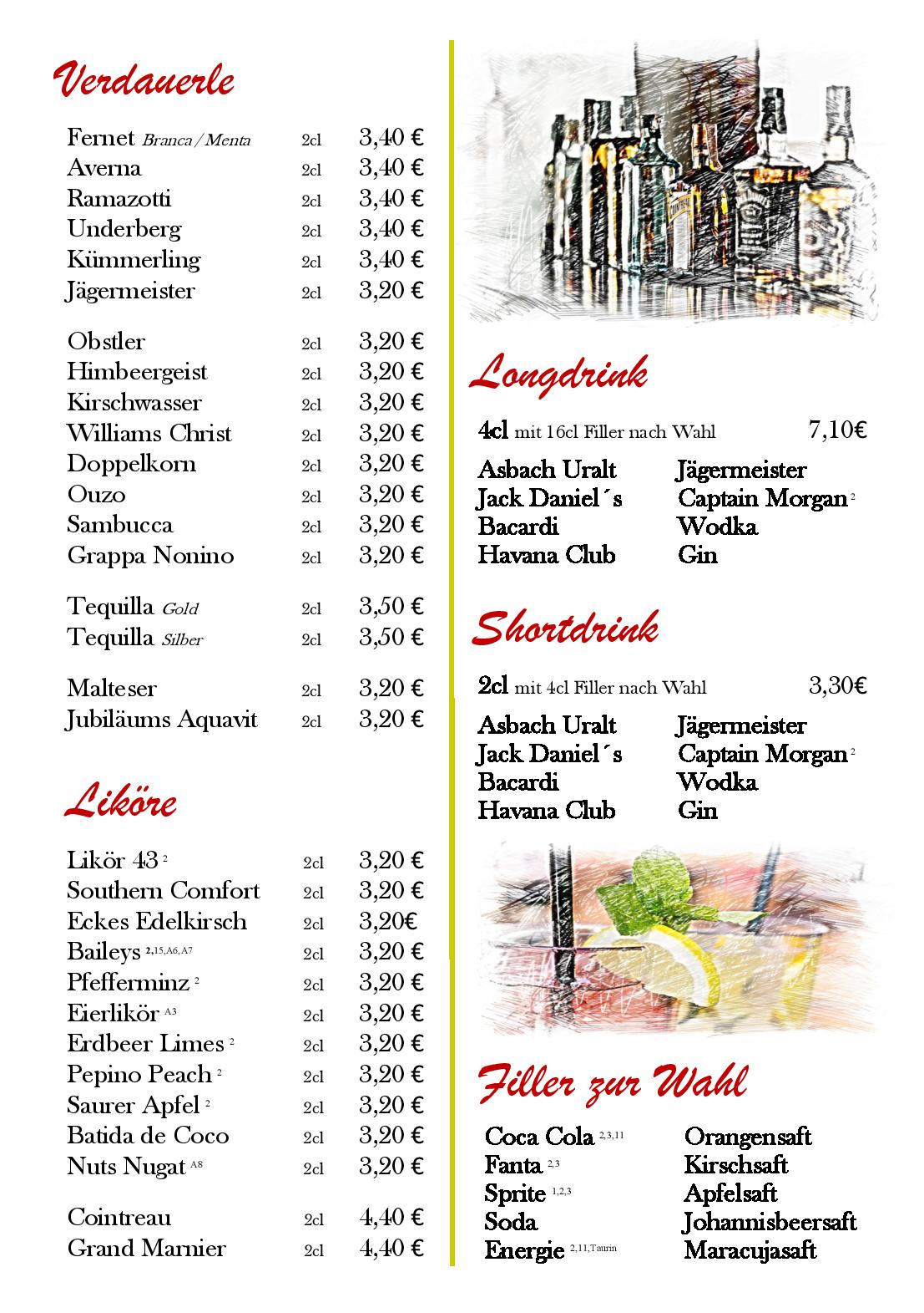 Speisekarte Hotel - Restaurant Sonneck in Schwaebisch Hall, Seite 21