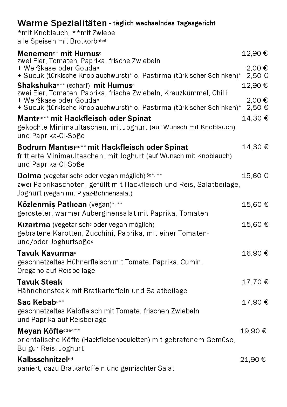 Speisekarte Meyan in Berlin, Seite 3