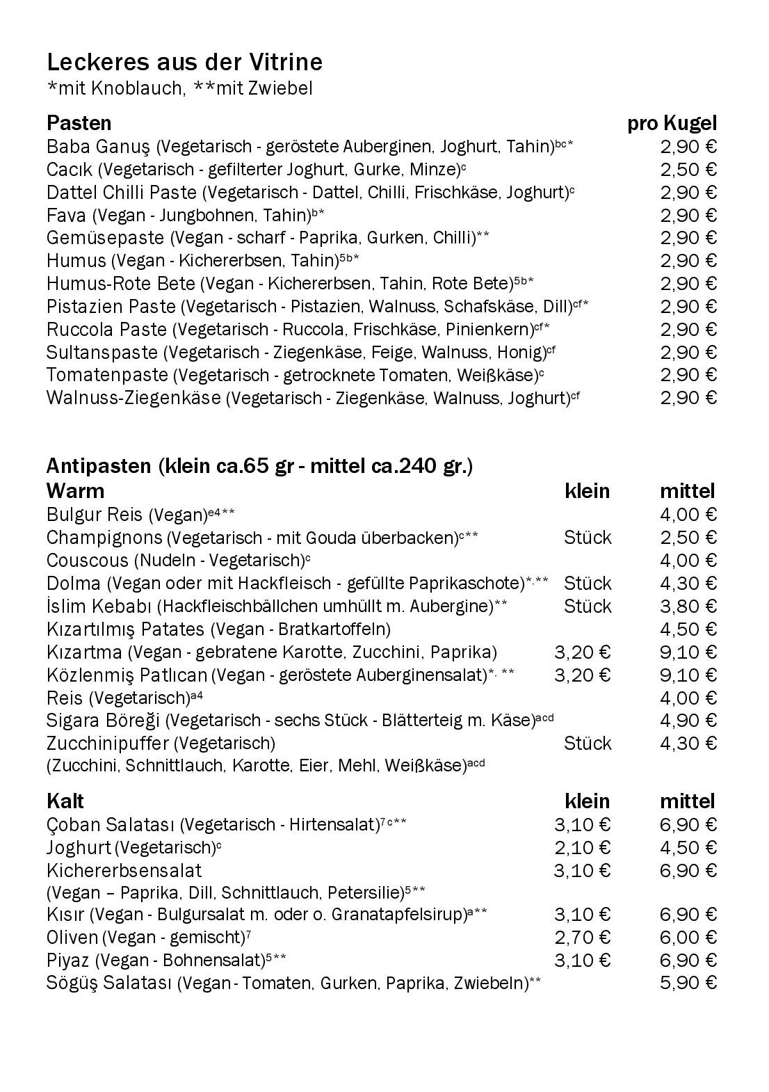 Speisekarte Meyan in Berlin, Seite 4