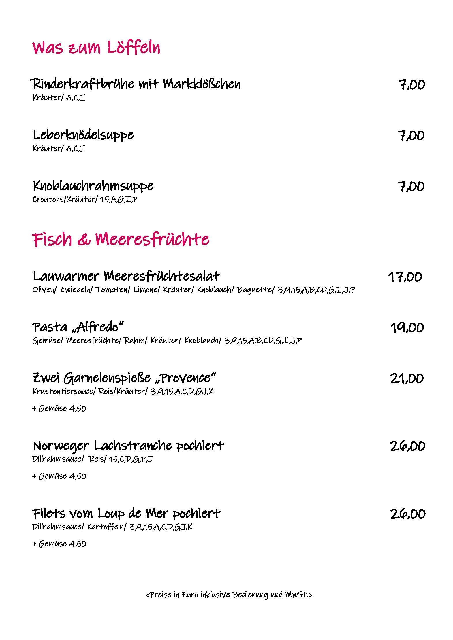 Speisekarte Goldbächel in Wachenheim an der Weinstraße, Seite 2