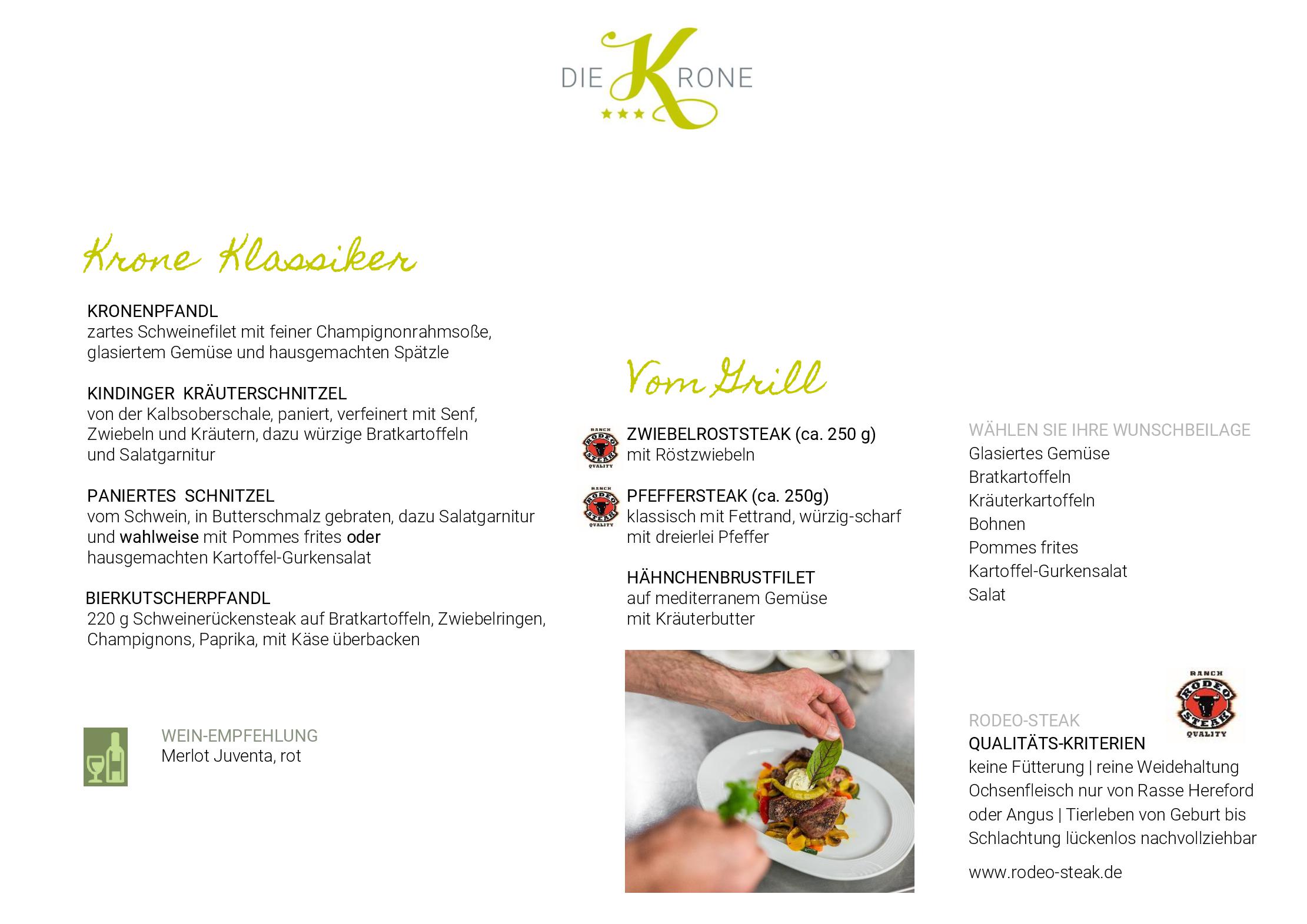 Speisekarte DIE KRONE in Kinding, Seite 4