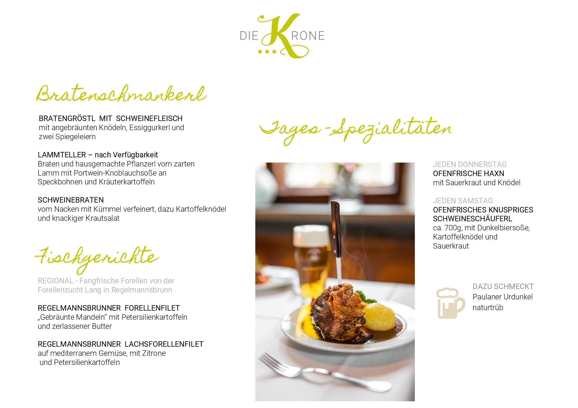 Speisekarte DIE KRONE in Kinding, Seite 5