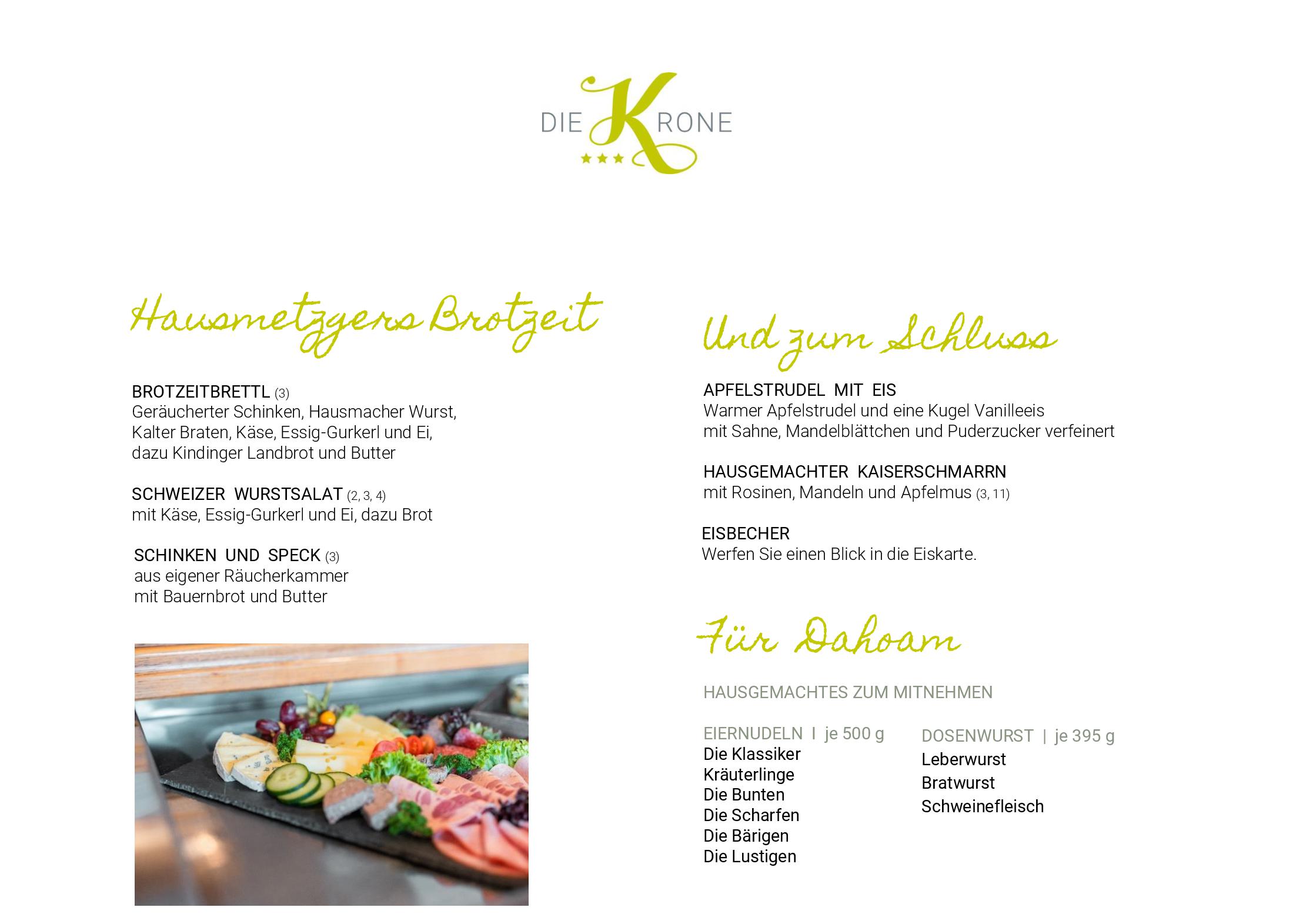 Speisekarte DIE KRONE in Kinding, Seite 8