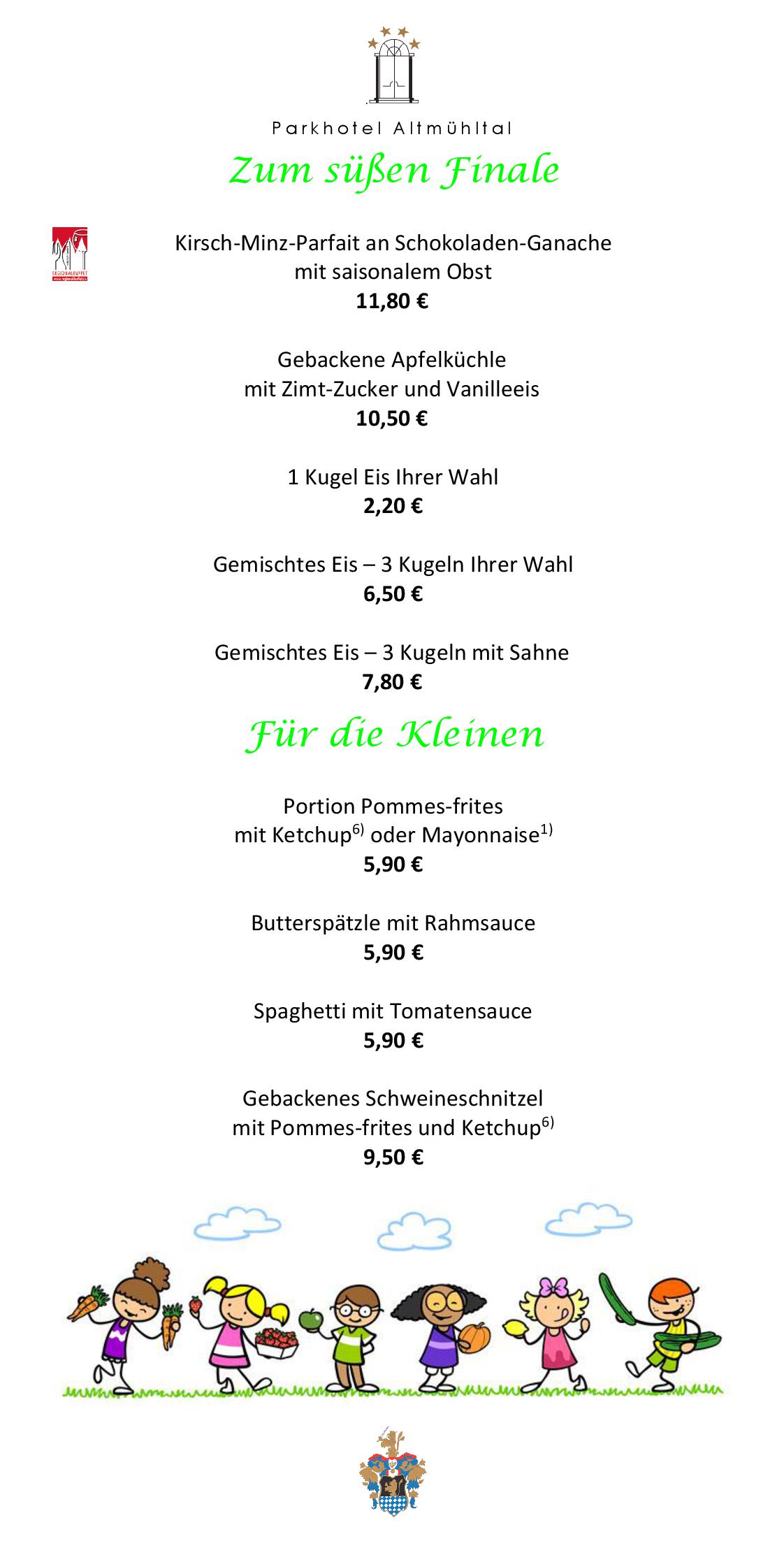 Speisekarte Parkhotel Altmühltal- Chicorée in Gunzenhausen, Seite 6