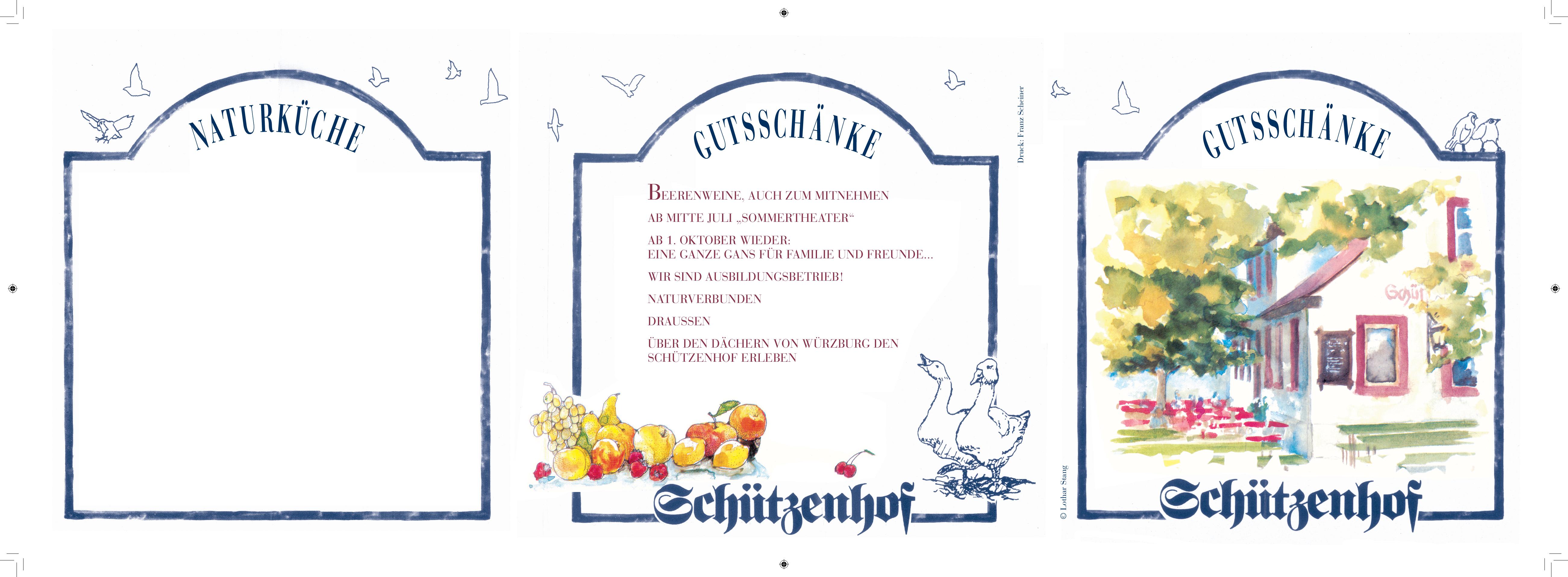 Speisekarte Schützenhof in Würzburg, Seite 1
