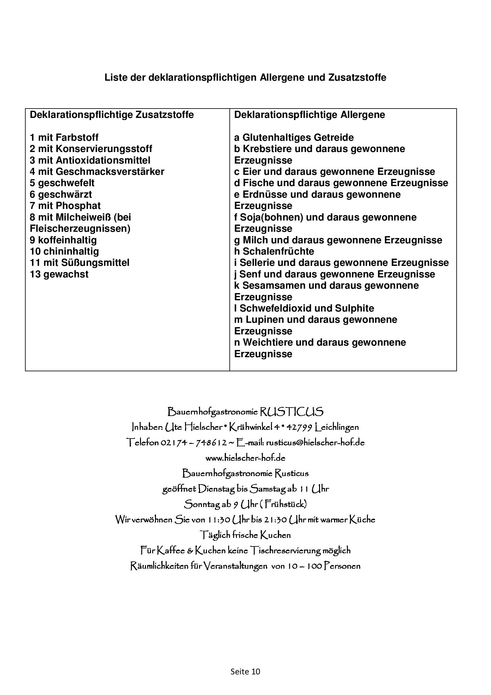 Speisekarte Rusticus in Leichlingen, Seite 20