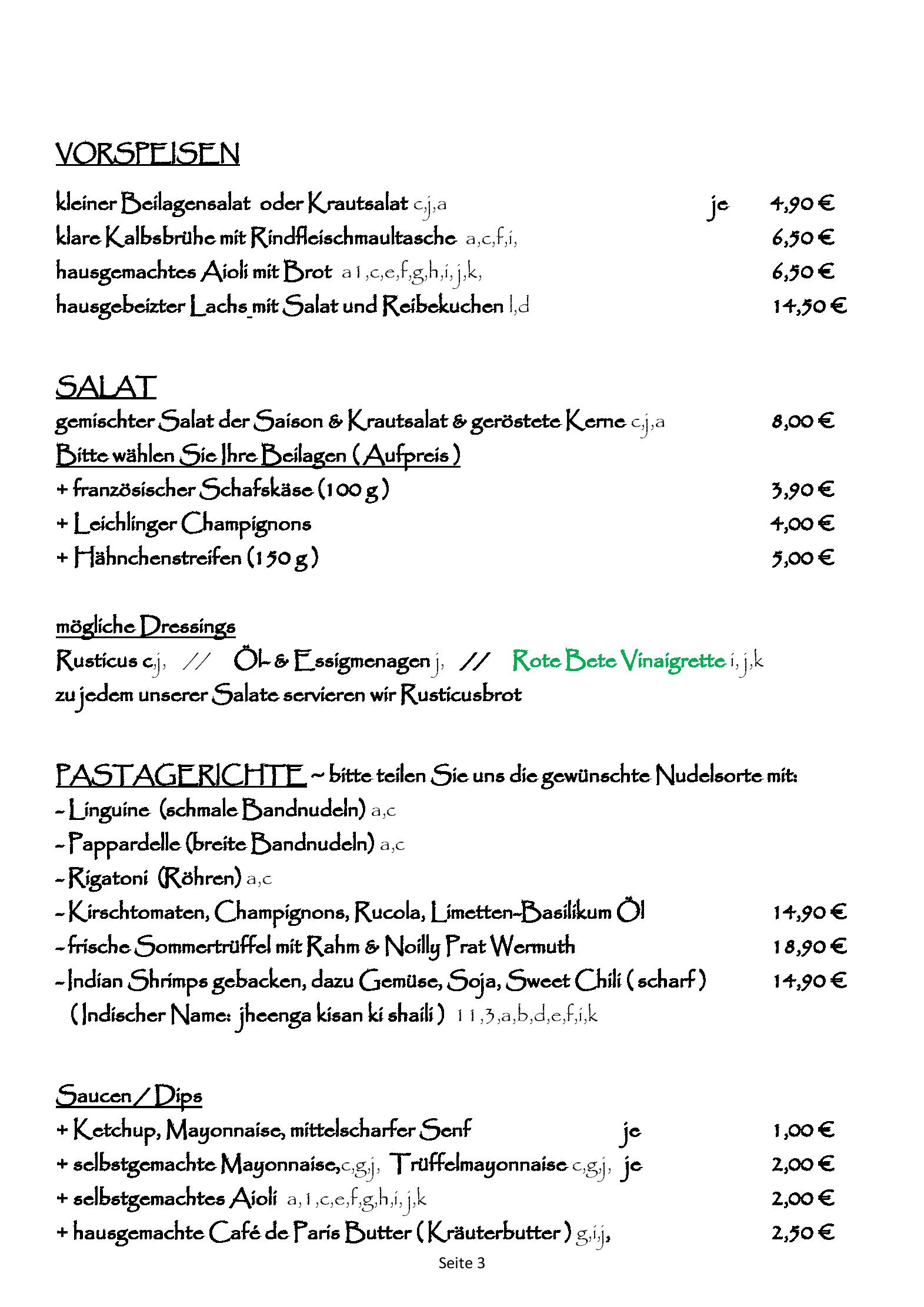 Speisekarte Rusticus in Leichlingen, Seite 13