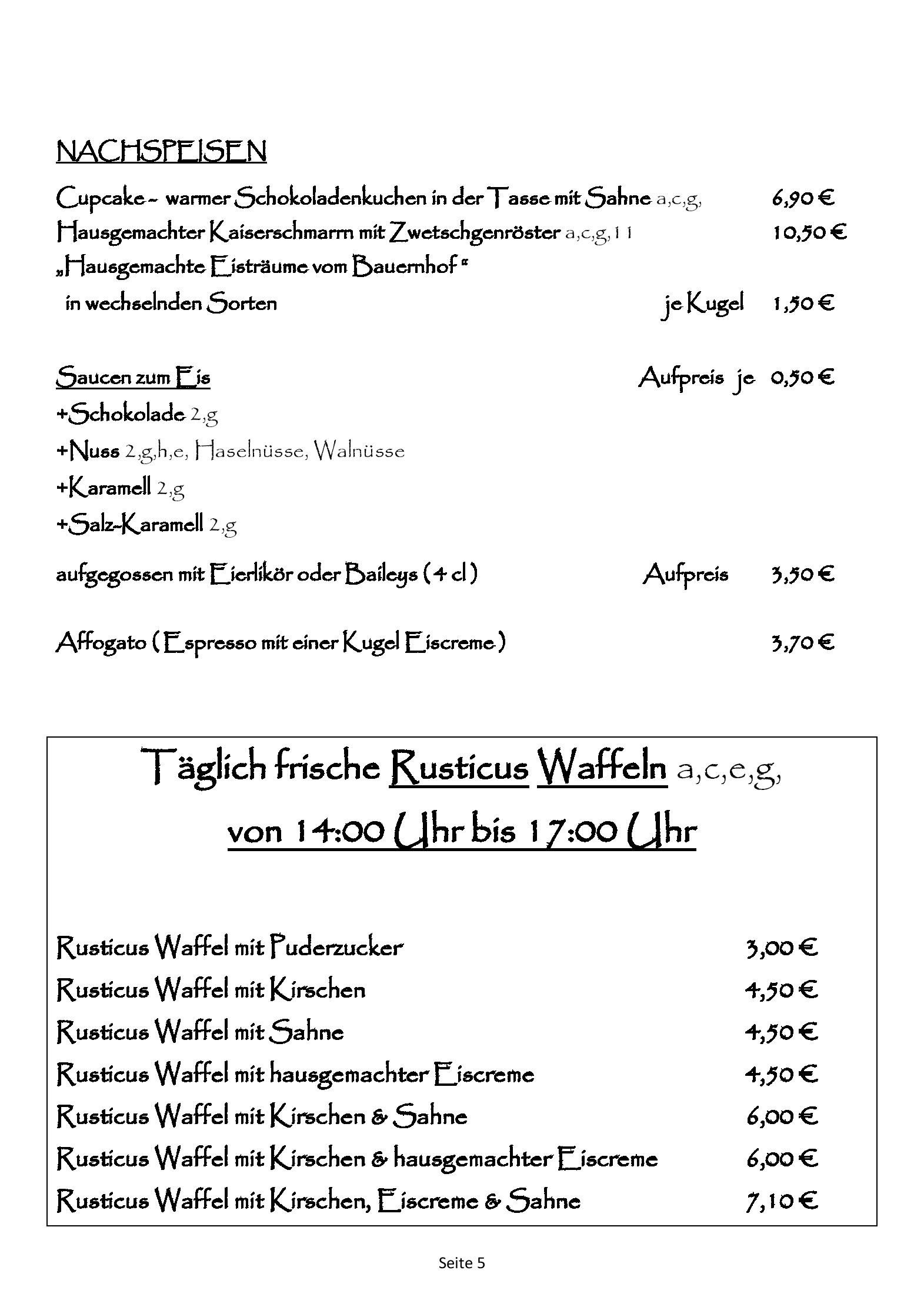 Speisekarte Rusticus in Leichlingen, Seite 15