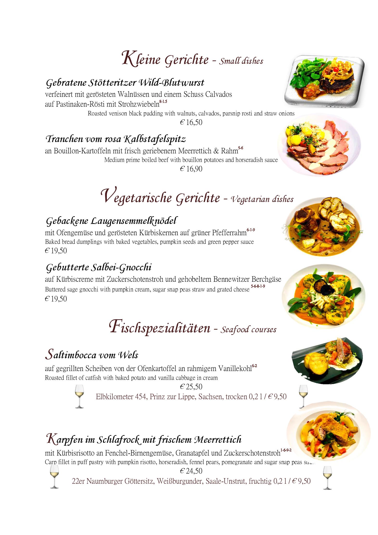 Speisekarte Genießerrestaurant Amaroso in Leipzig, Seite 4