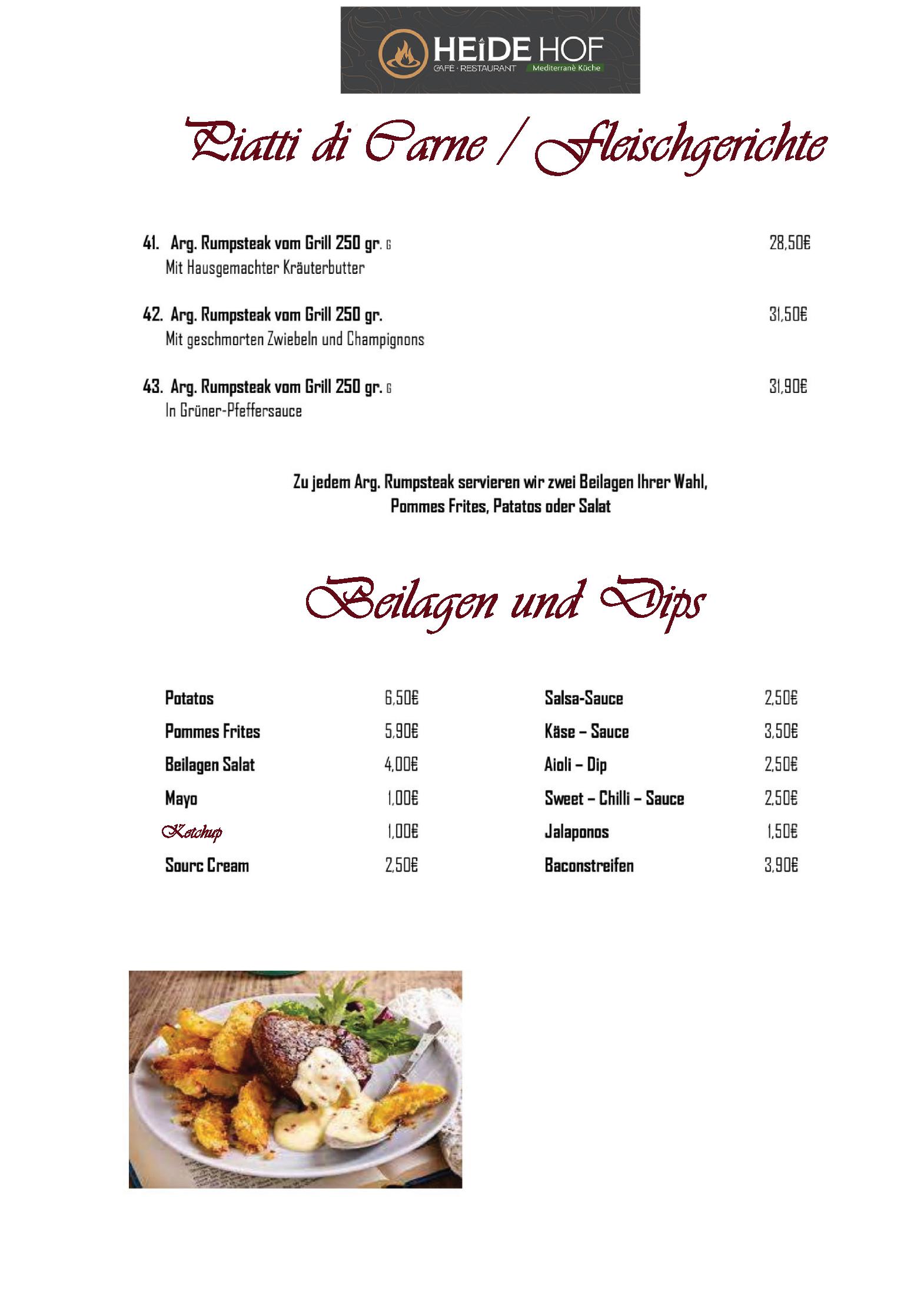 Speisekarte Restaurant Heide Hof in Kürten, Seite 6