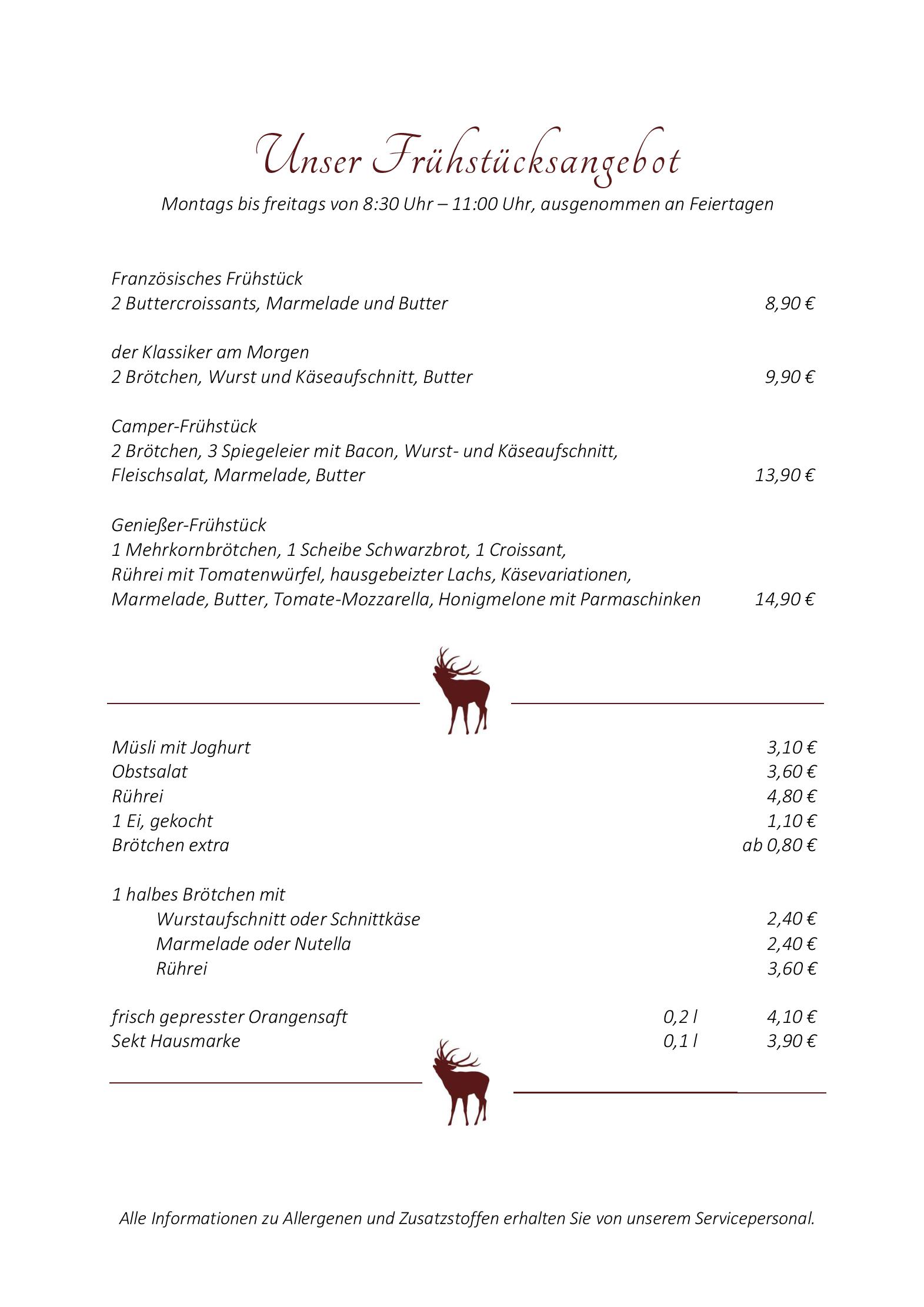 Speisekarte Wildpark-Restaurant Schwarze Berge in Rosengarten, Seite 11