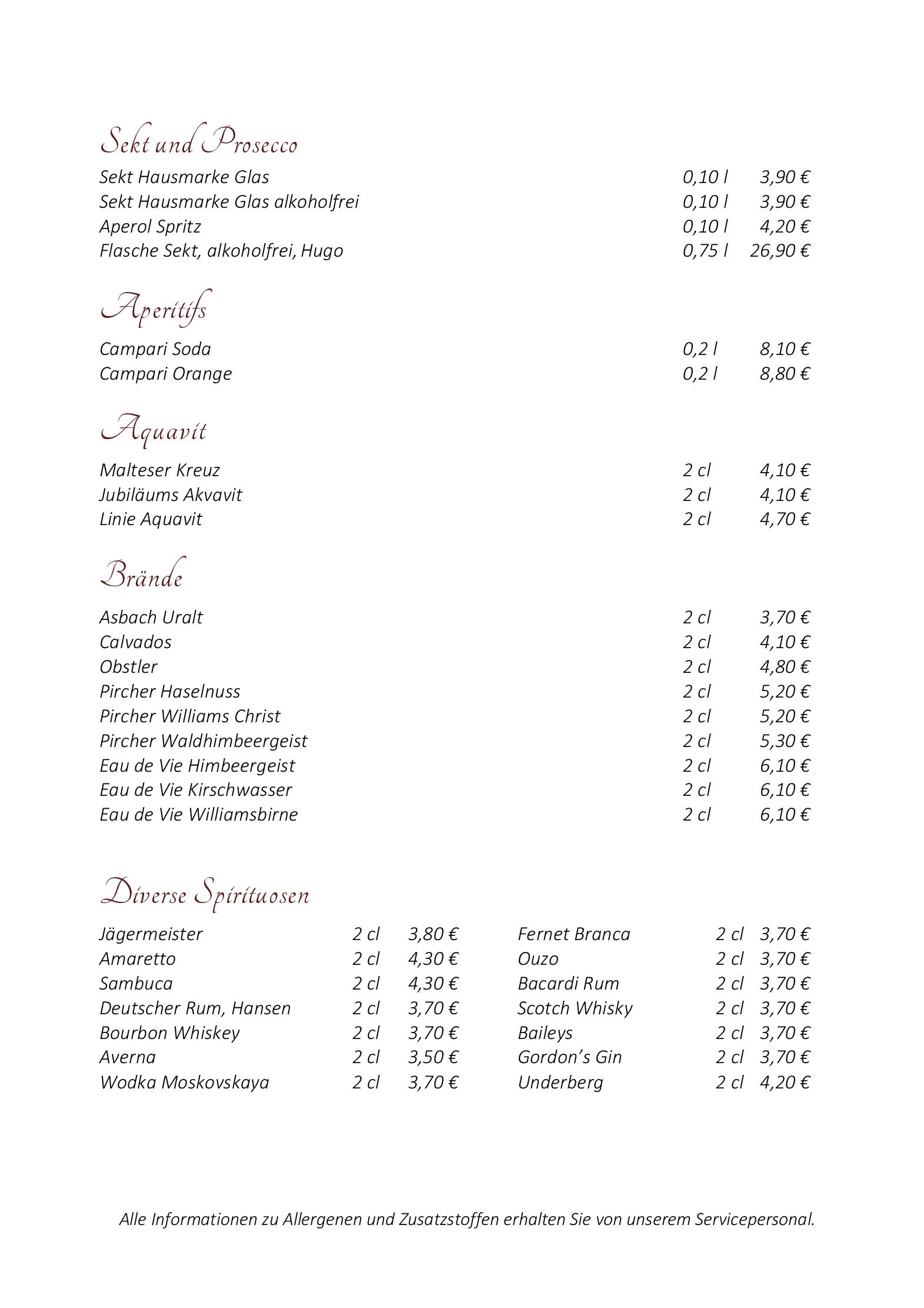 Speisekarte Wildpark-Restaurant Schwarze Berge in Rosengarten, Seite 23
