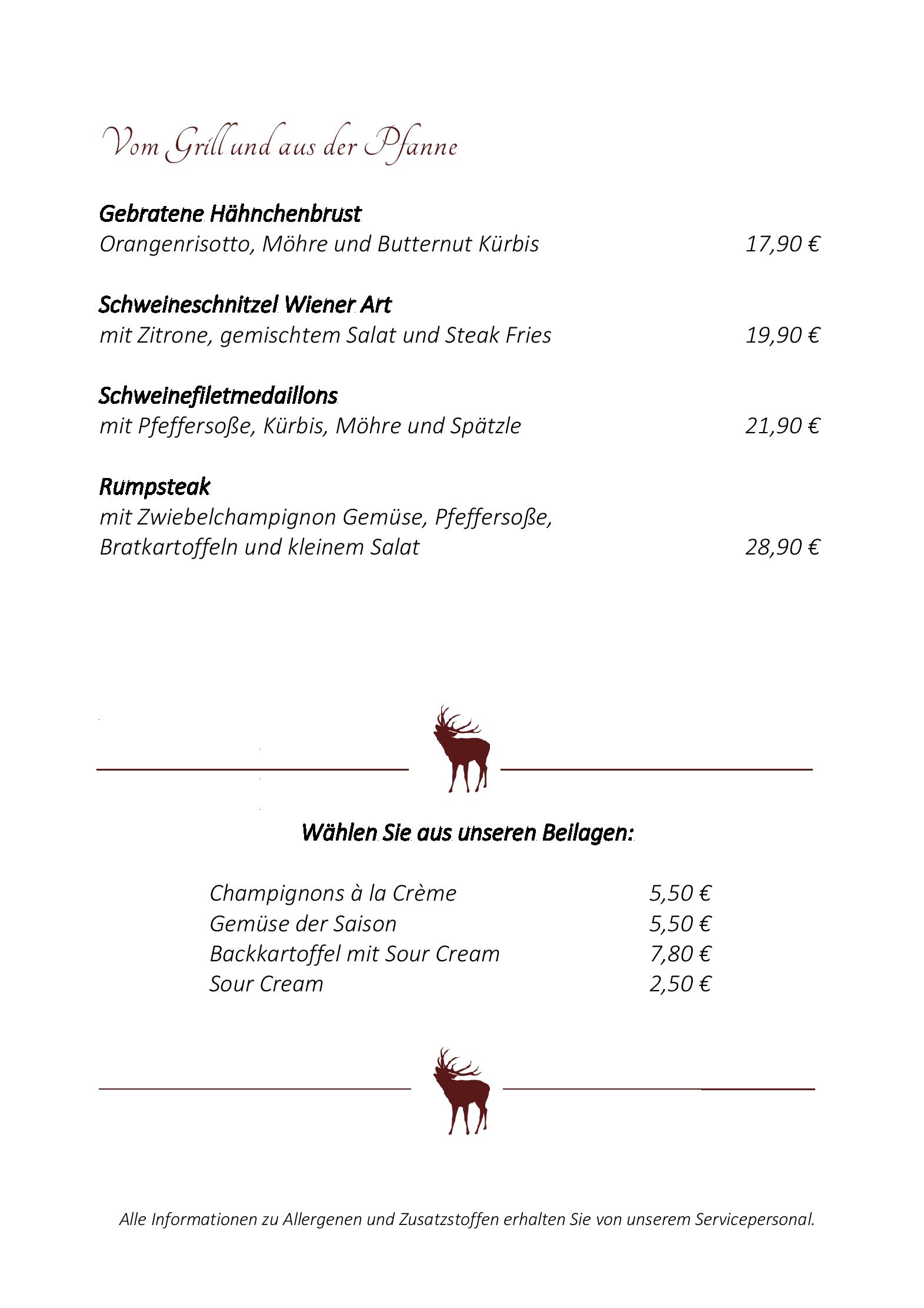 Speisekarte Wildpark-Restaurant Schwarze Berge in Rosengarten, Seite 16