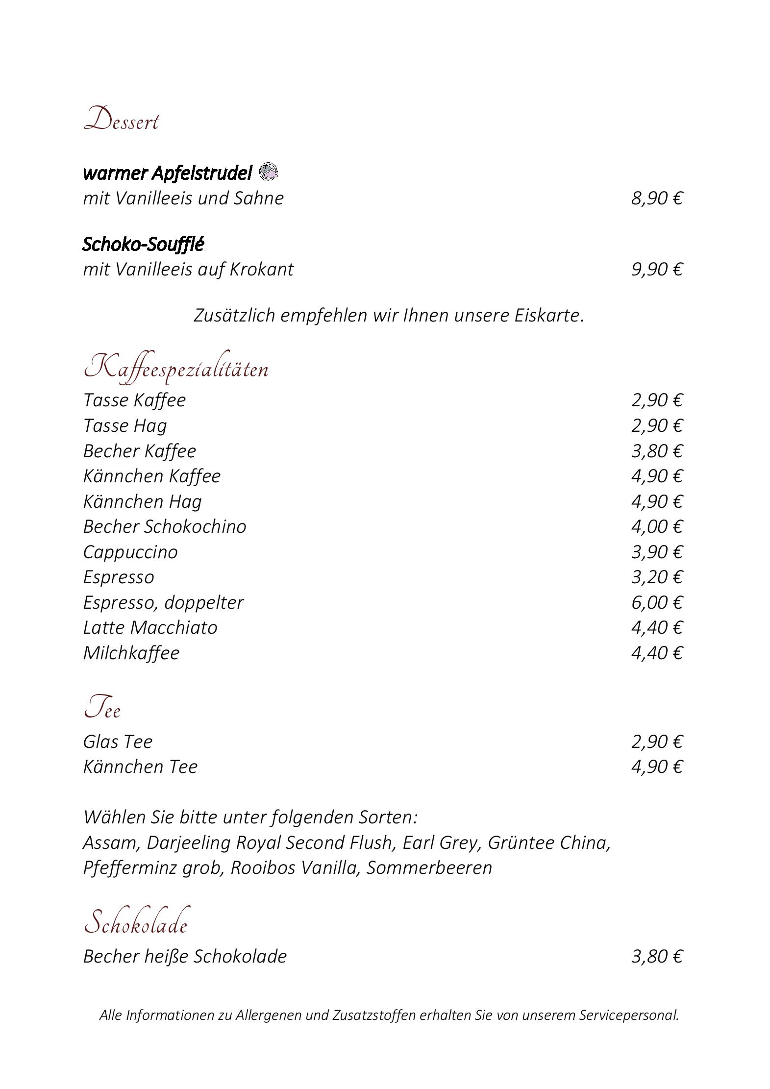 Speisekarte Wildpark-Restaurant Schwarze Berge in Rosengarten, Seite 18