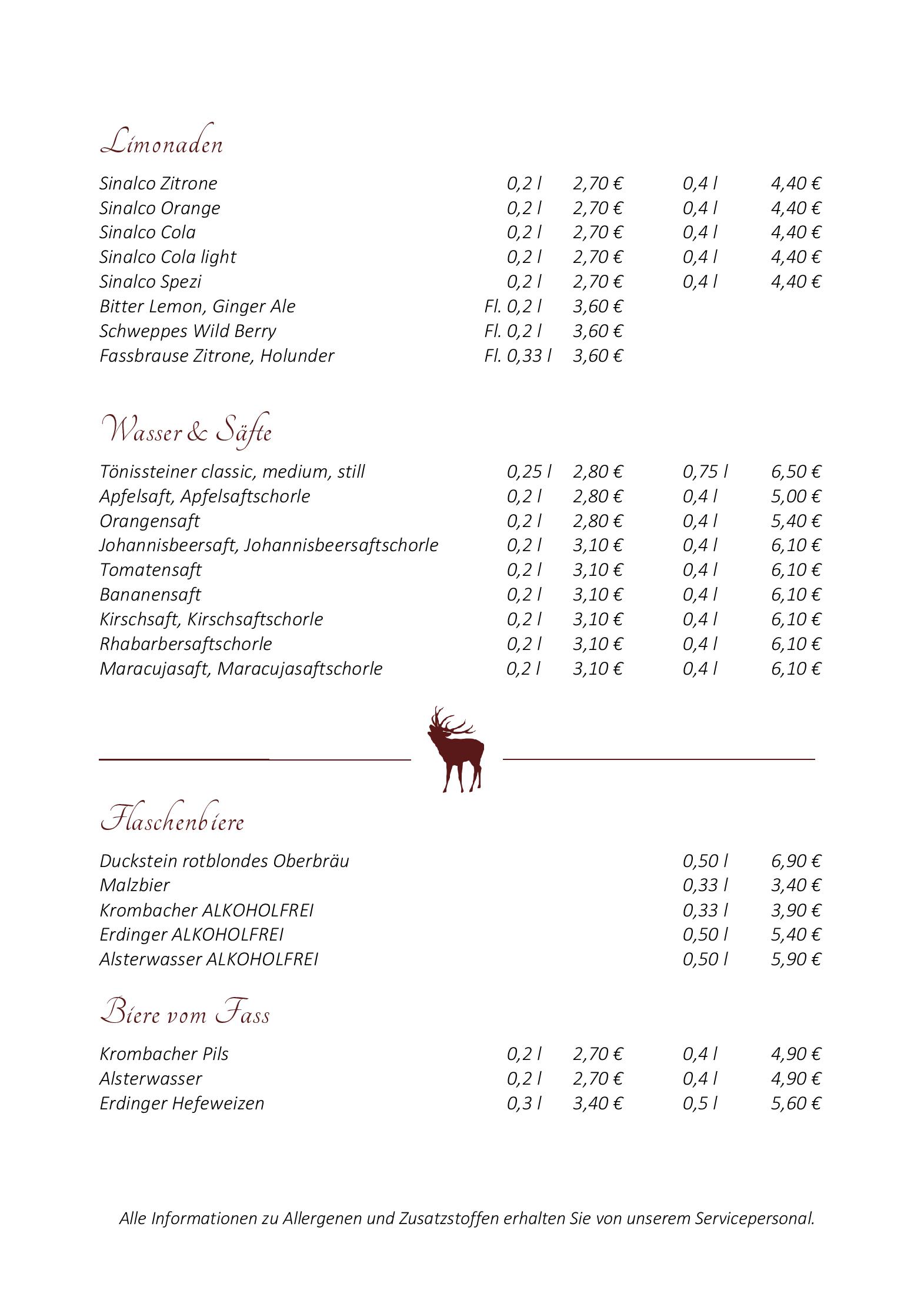 Speisekarte Wildpark-Restaurant Schwarze Berge in Rosengarten, Seite 31