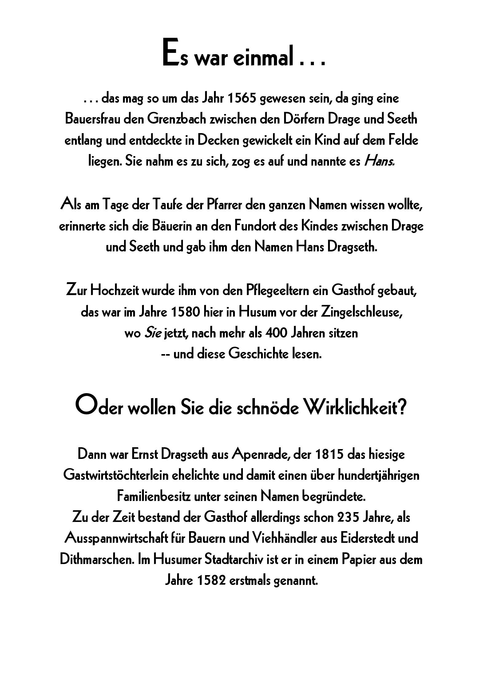 Speisekarte Dragseths Gasthof in Husum, Seite 14
