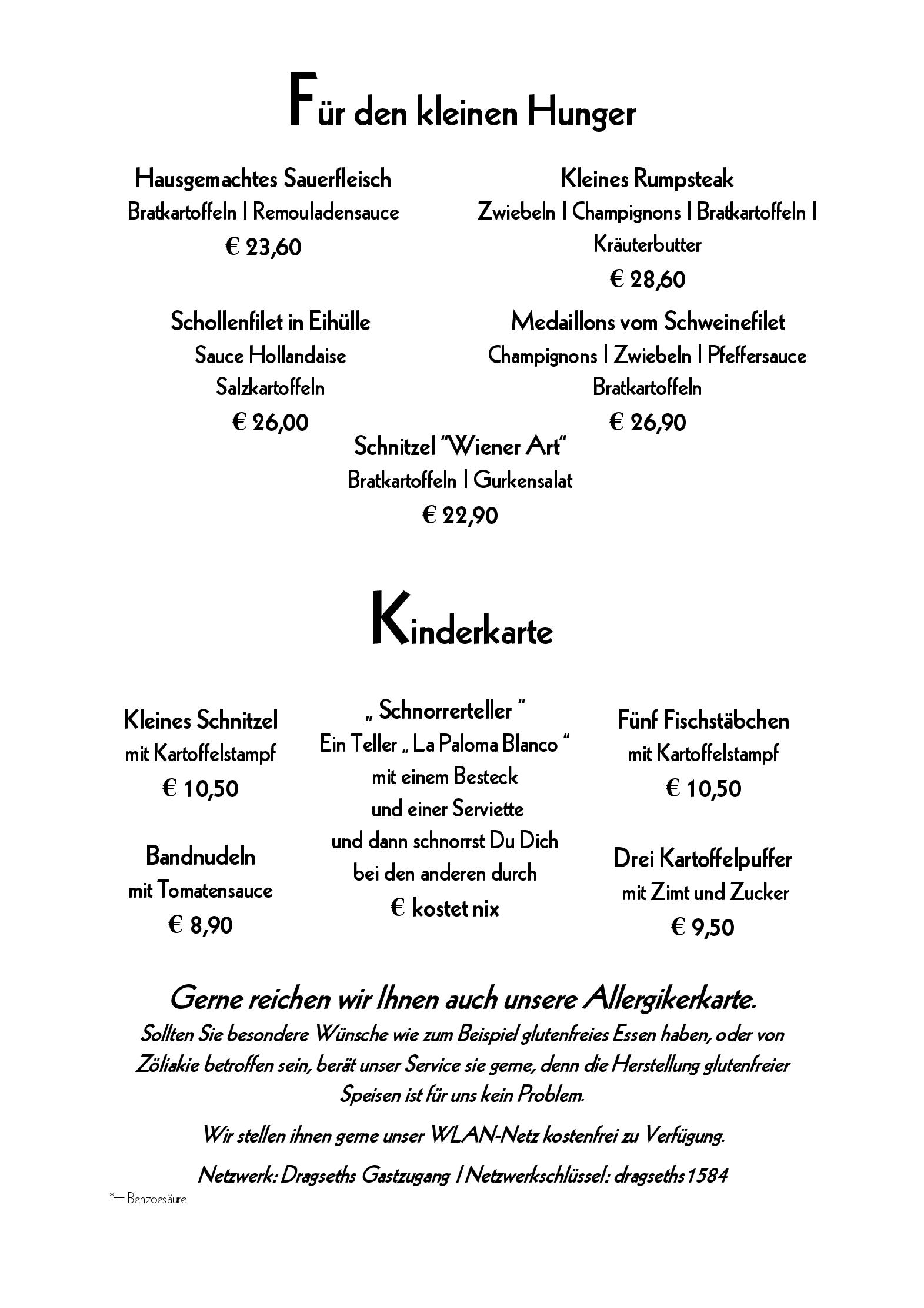 Speisekarte Dragseths Gasthof in Husum, Seite 6