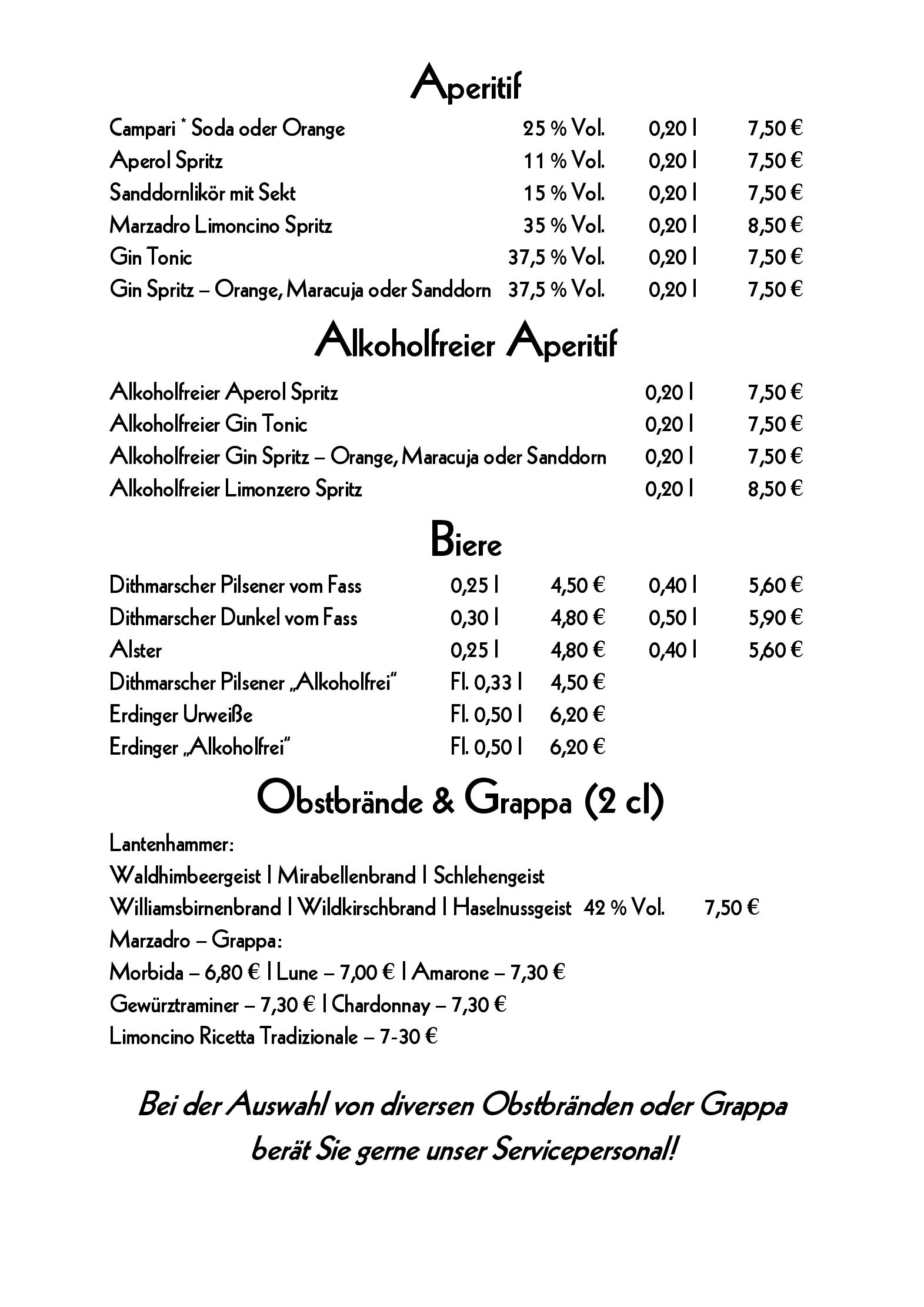 Speisekarte Dragseths Gasthof in Husum, Seite 7