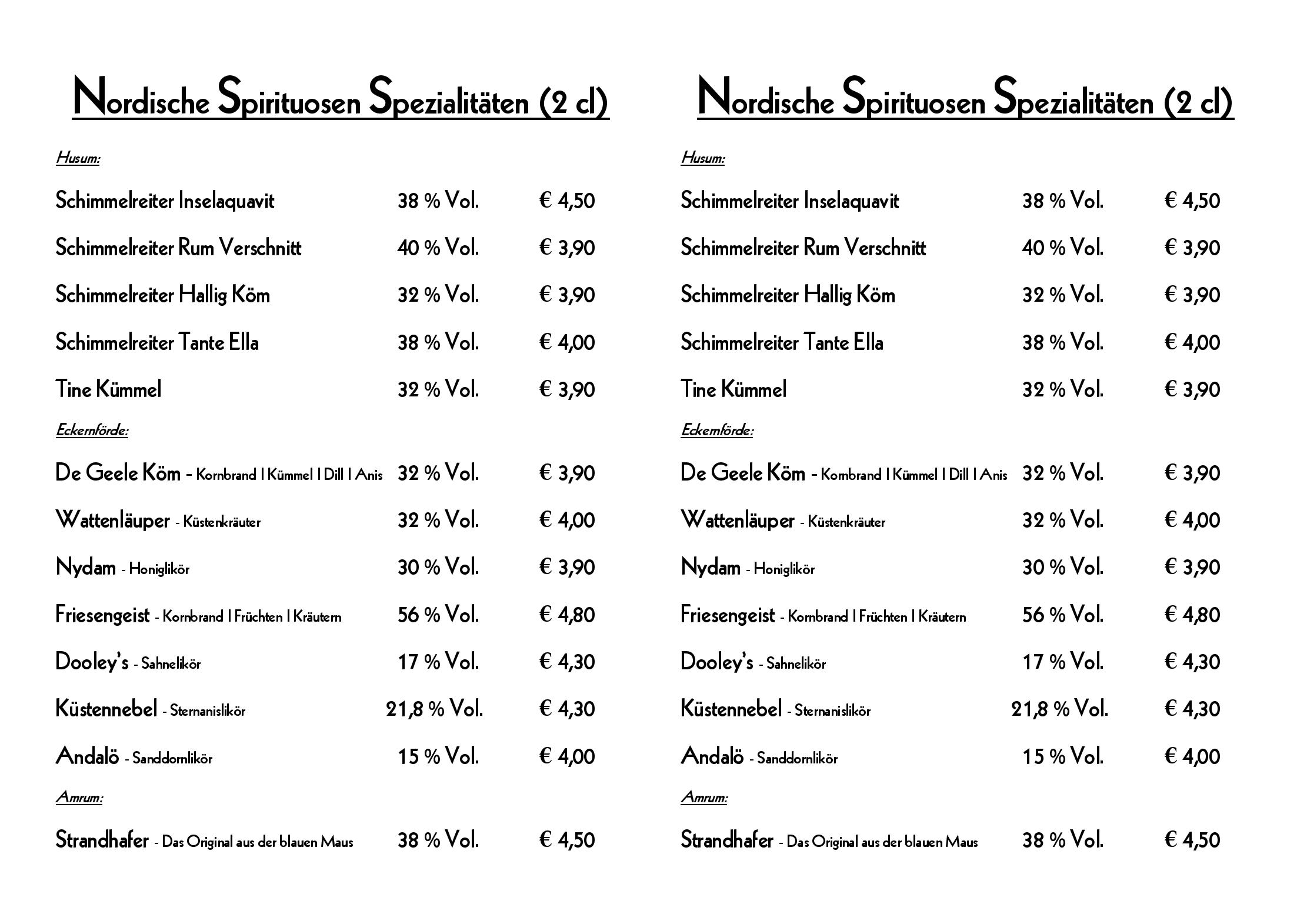 Speisekarte Dragseths Gasthof in Husum, Seite 15