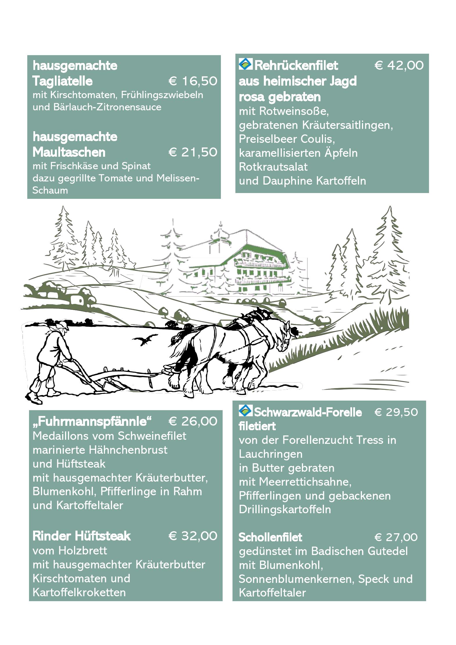 Speisekarte Rößle in Todtmoos, Seite 7