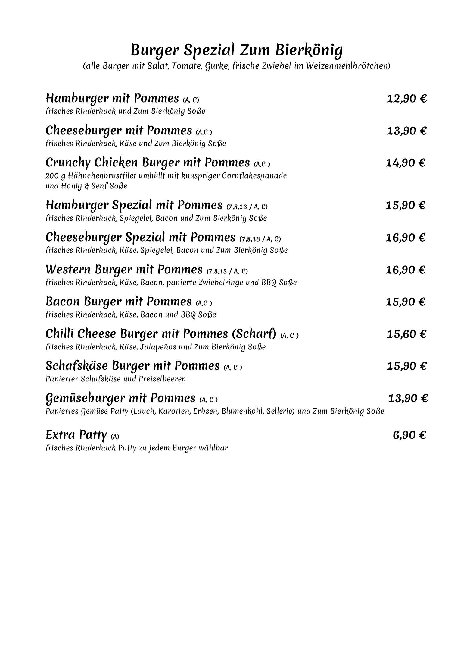 Speisekarte Zum Bierkönig in Althengstett, Seite 3