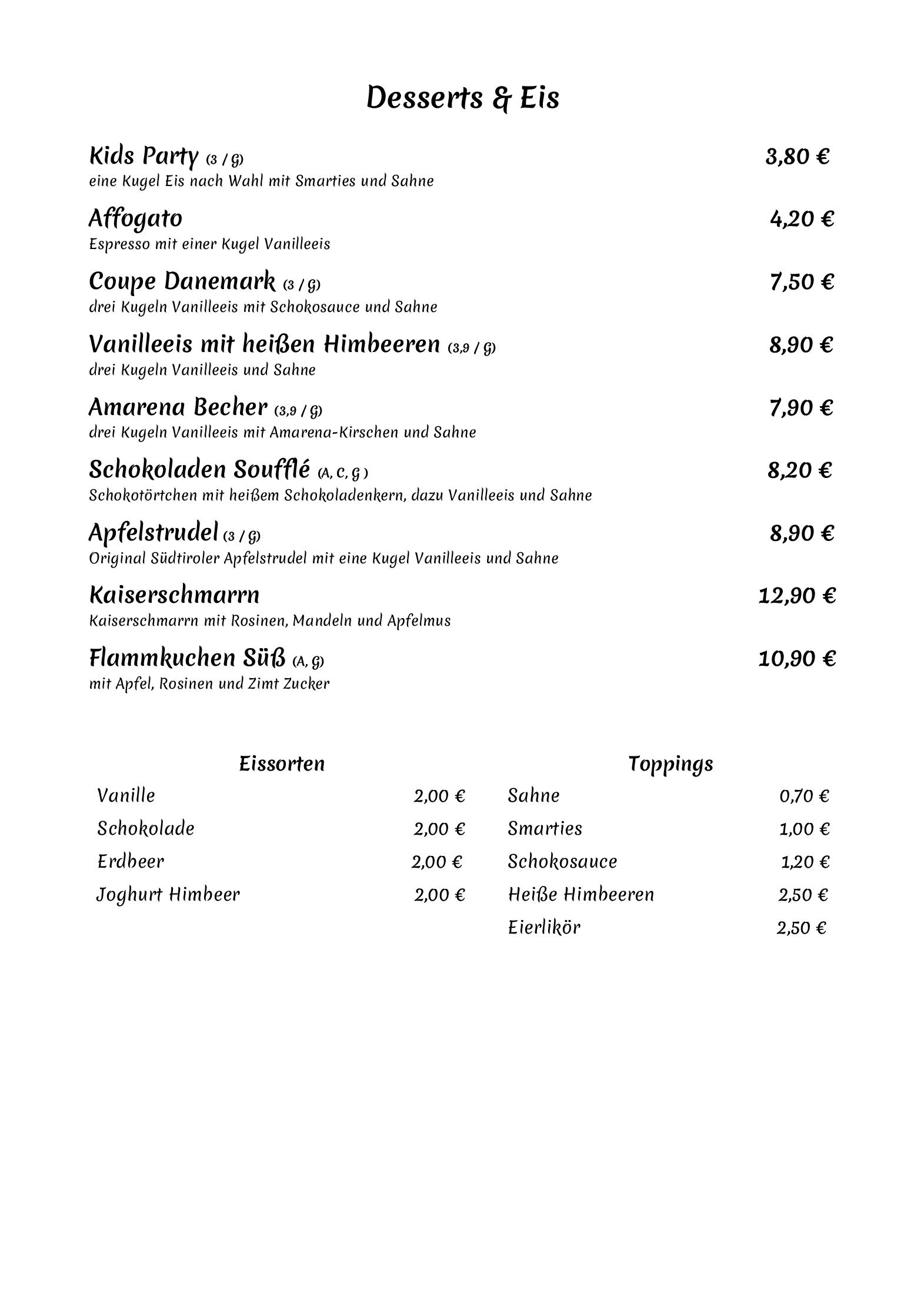 Speisekarte Zum Bierkönig in Althengstett, Seite 5