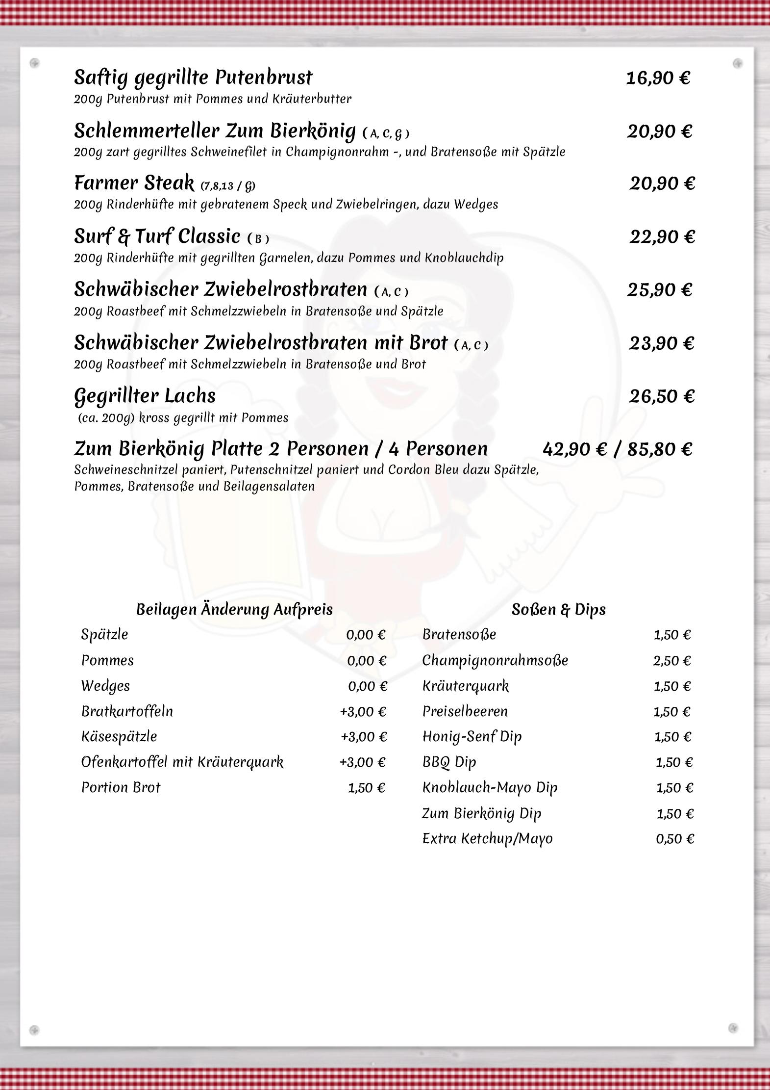 Speisekarte Zum Bierkönig in Althengstett, Seite 7