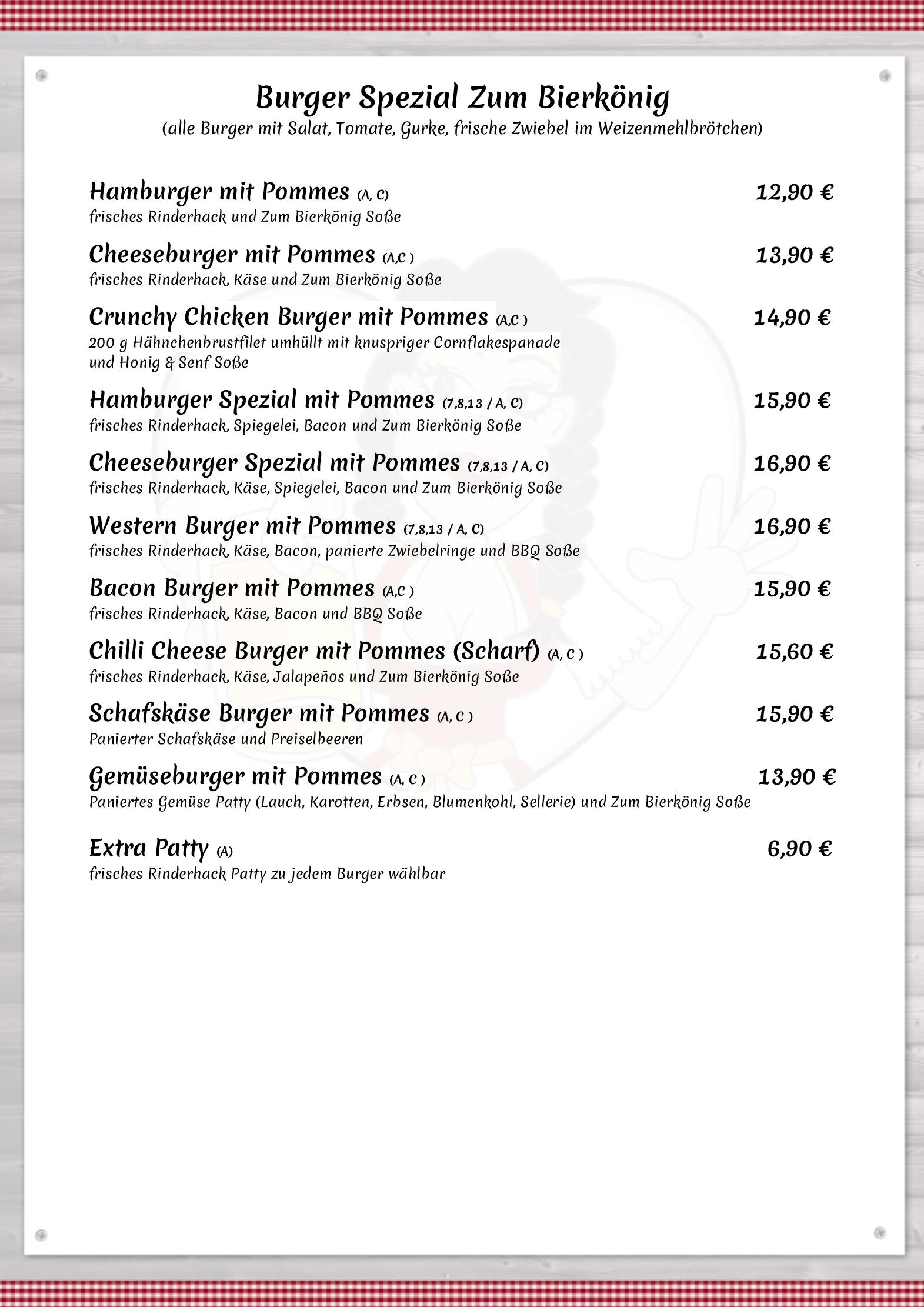 Speisekarte Zum Bierkönig in Althengstett, Seite 8