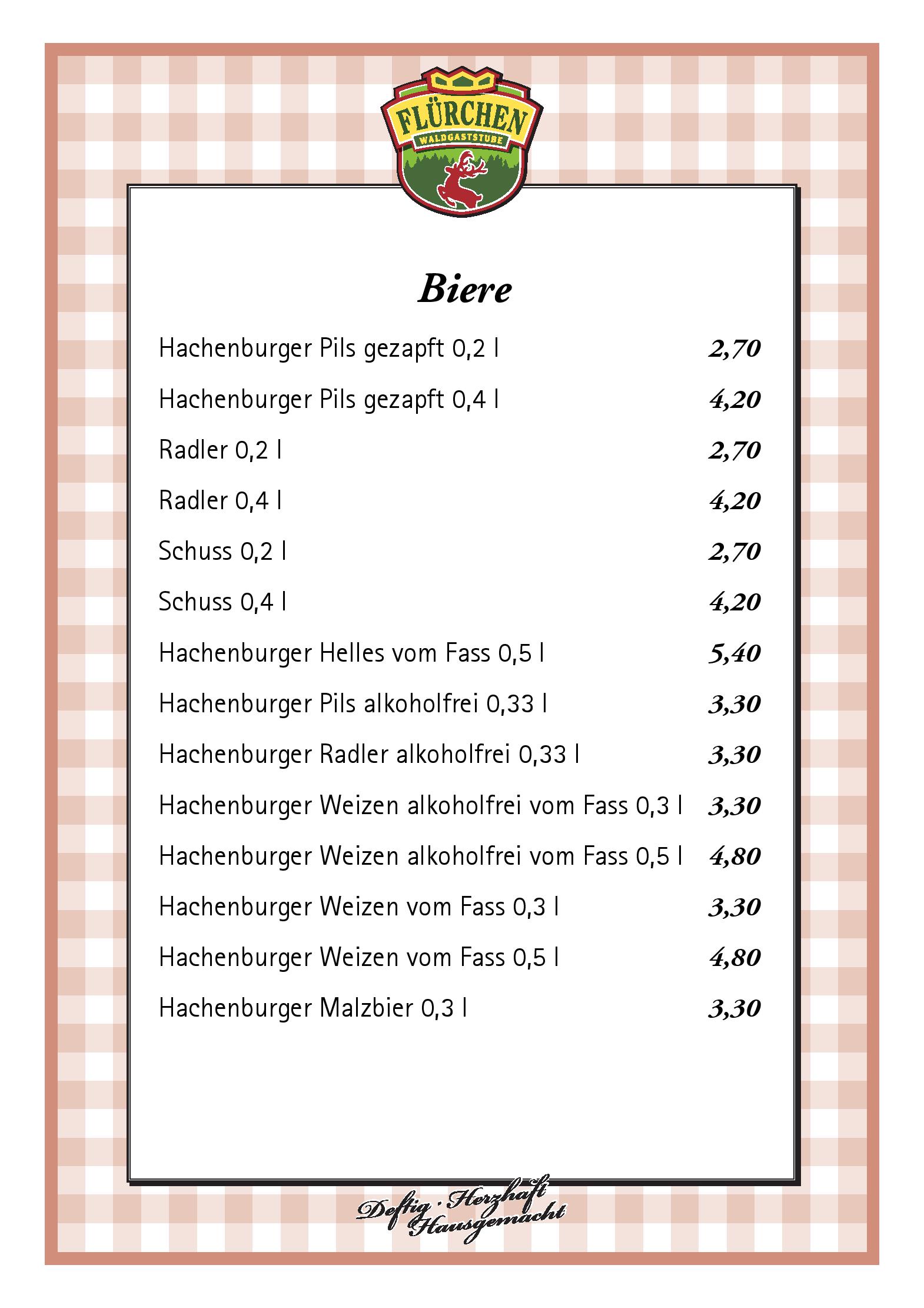 Speisekarte Waldgaststätte Am Flürchen in Höhr-Grenzhausen, Seite 12