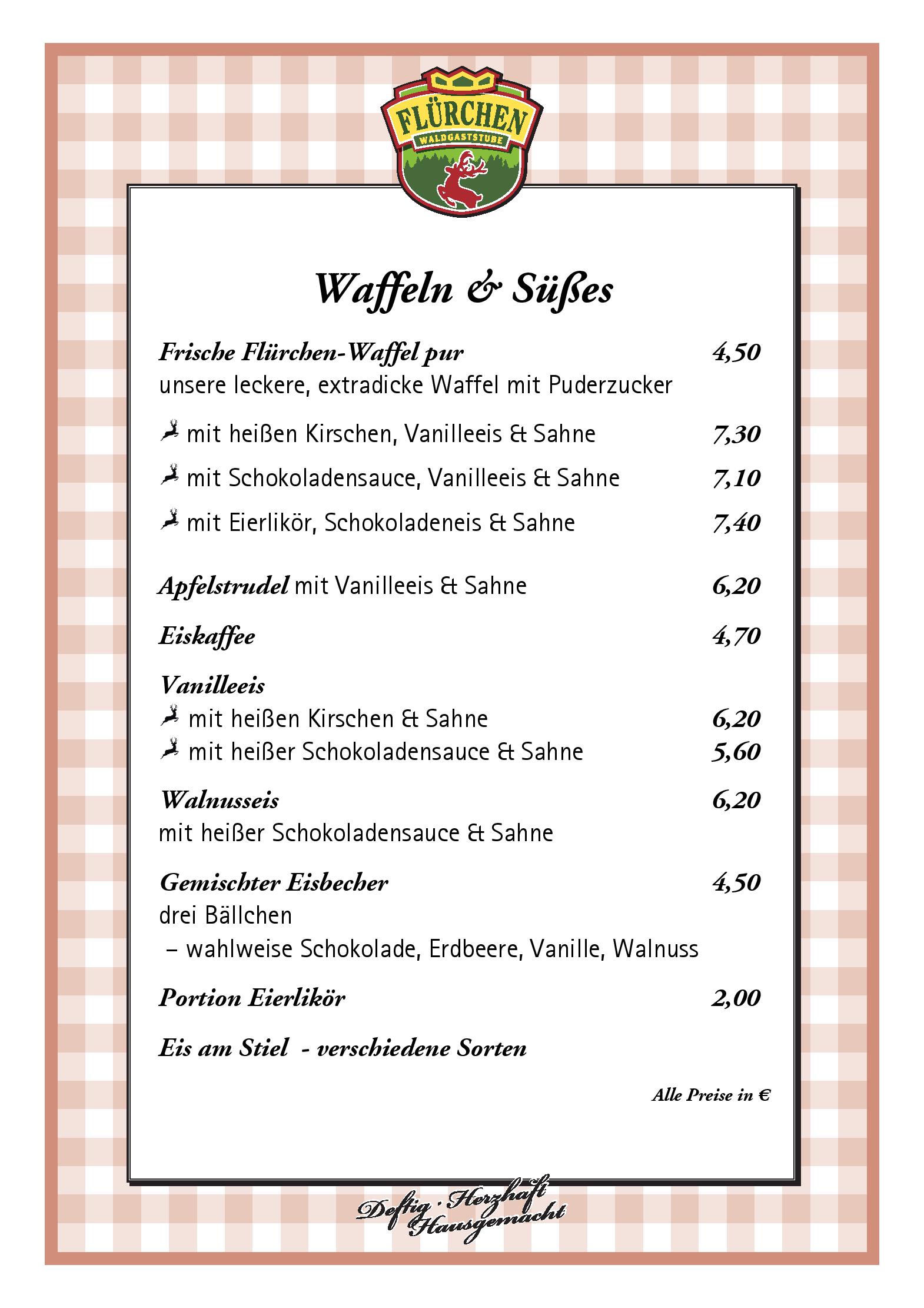 Speisekarte Waldgaststätte Am Flürchen in Höhr-Grenzhausen, Seite 8