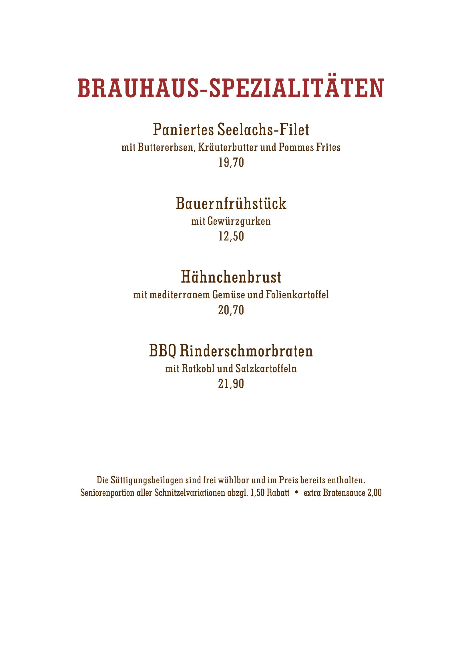 Speisekarte Landhotel & Brauhaus Prignitzer Hof in Pritzwalk, Seite 3