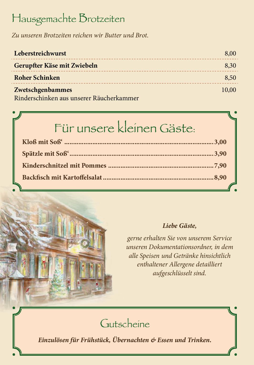 Speisekarte Gasthof SCHILLER bei Bamberg in Strullendorf, Seite 4