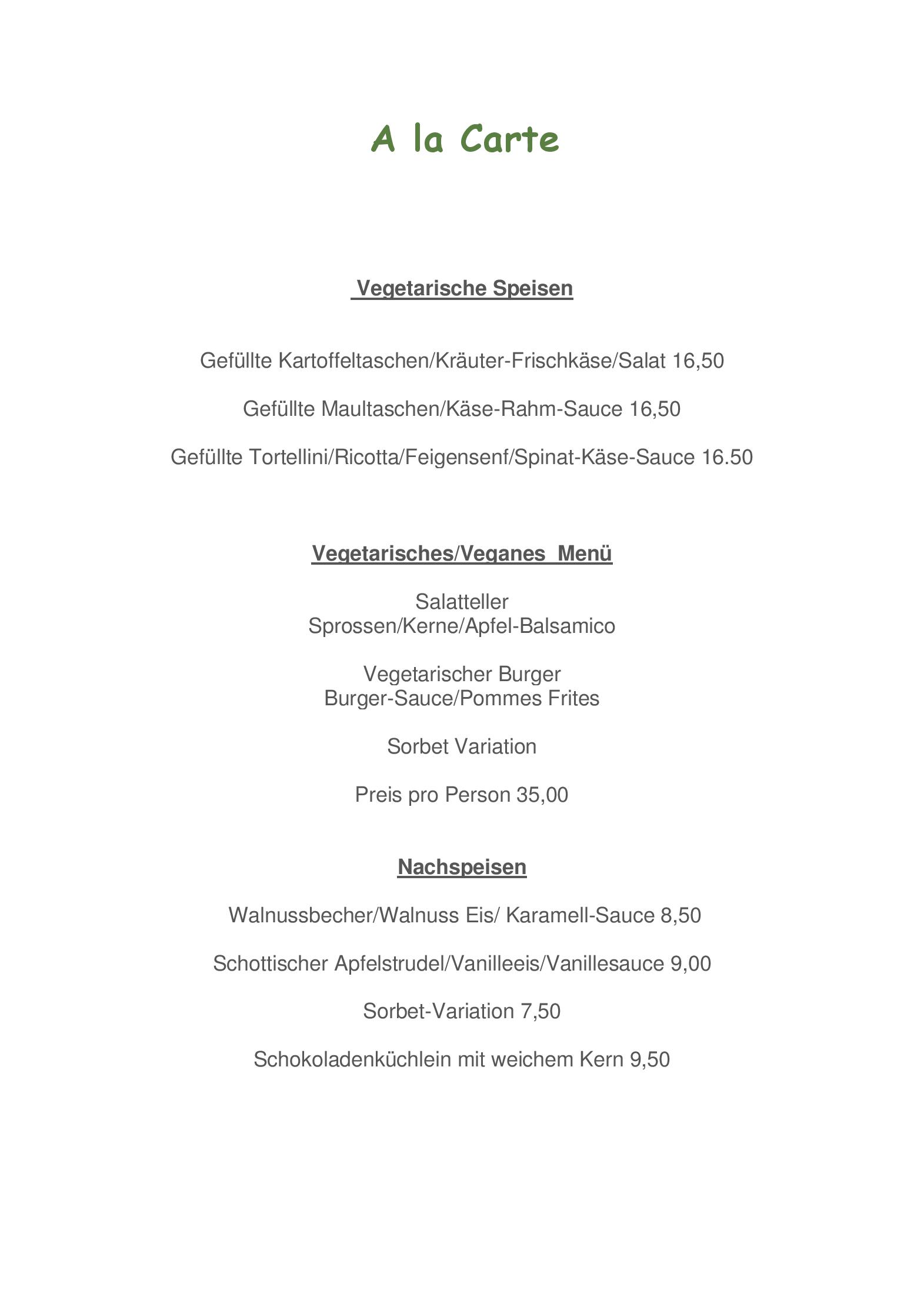 Speisekarte Lippeschlösschen in Wesel, Seite 3