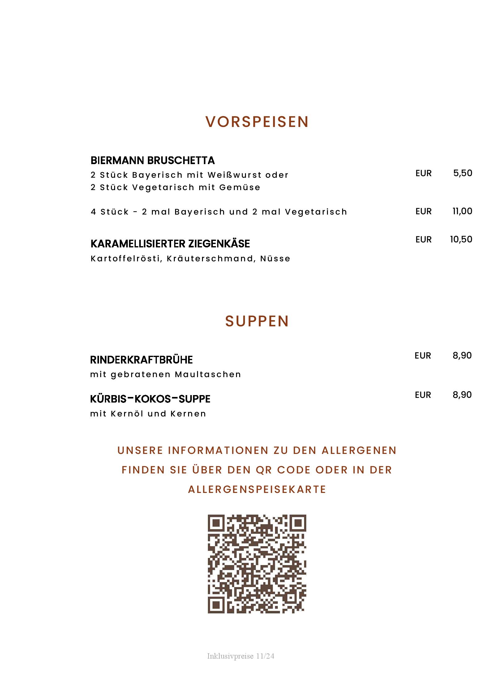 Speisekarte Gasthaus DER BIERMANN in München, Seite 13