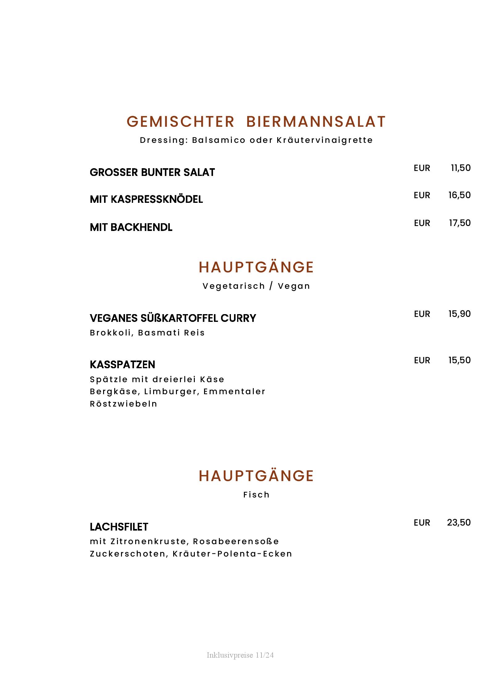 Speisekarte Gasthaus DER BIERMANN in München, Seite 14