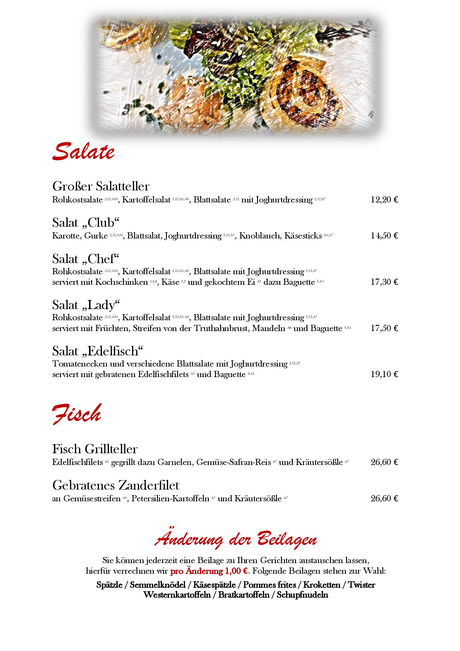 Speisekarte Hotel - Restaurant Sonneck in Schwaebisch Hall, Seite 31