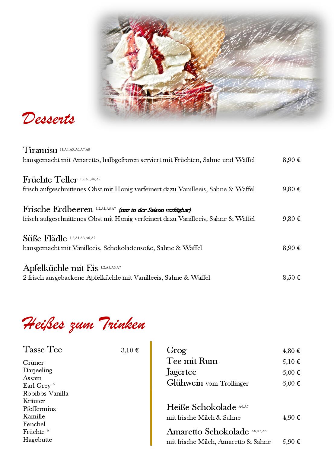 Speisekarte Hotel - Restaurant Sonneck in Schwaebisch Hall, Seite 41