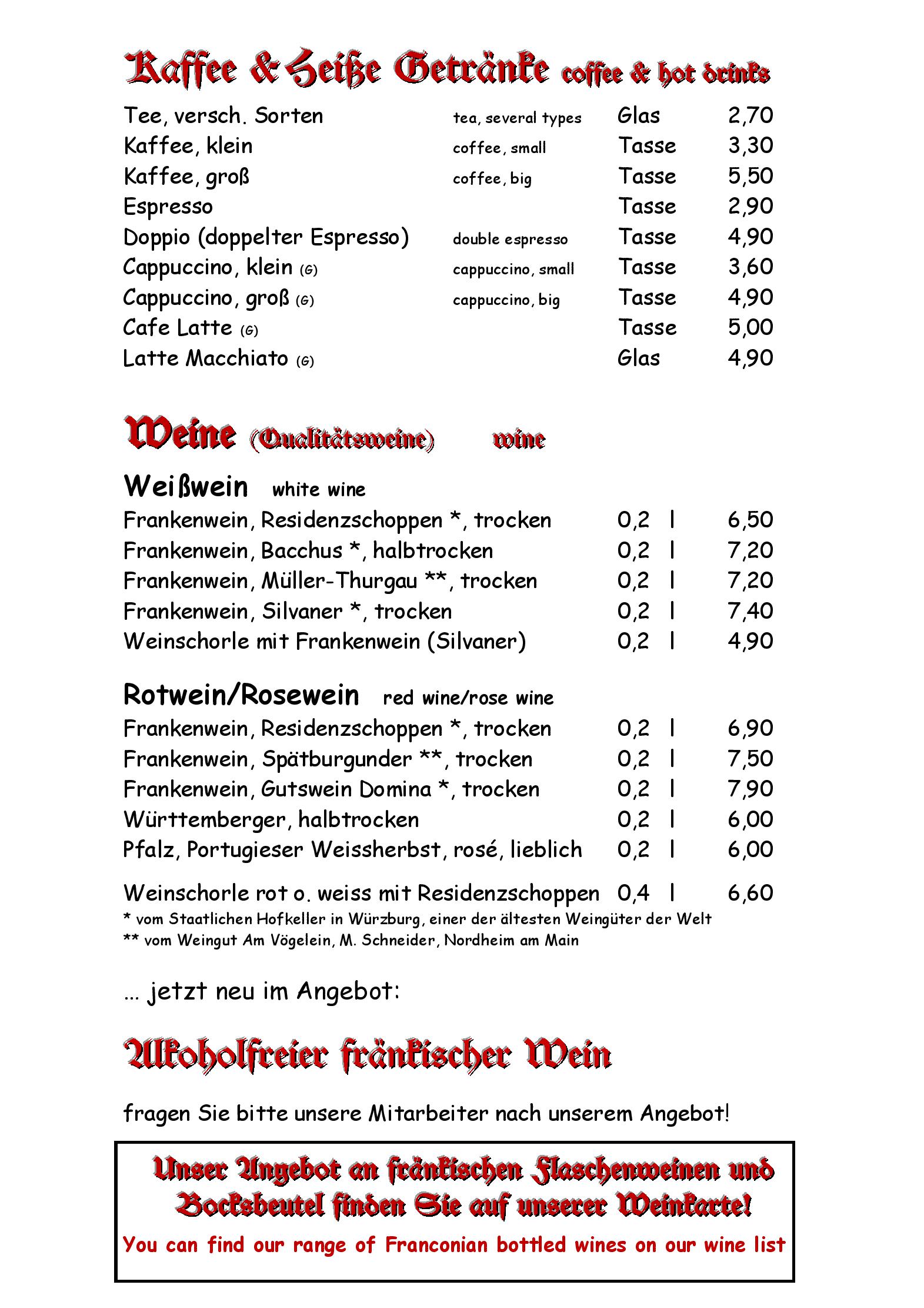 Speisekarte Restaurant Trödelstuben in Nürnberg, Seite 11