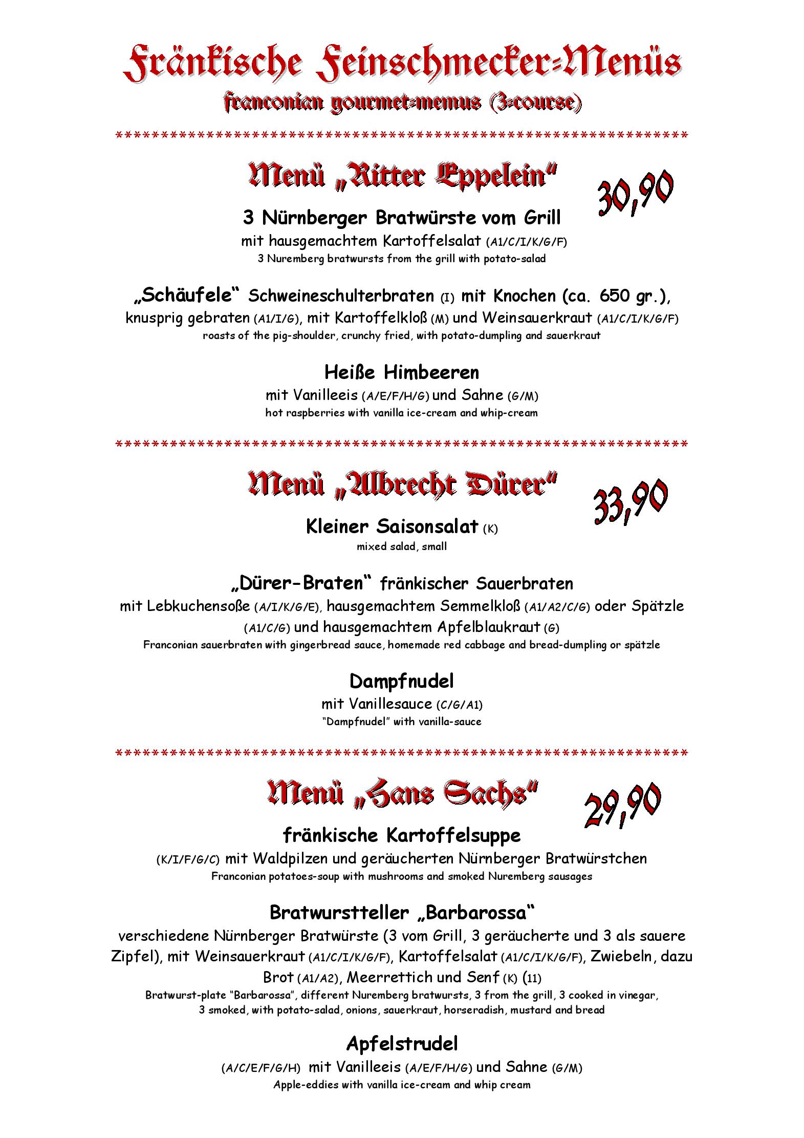Speisekarte Restaurant Trödelstuben in Nürnberg, Seite 4