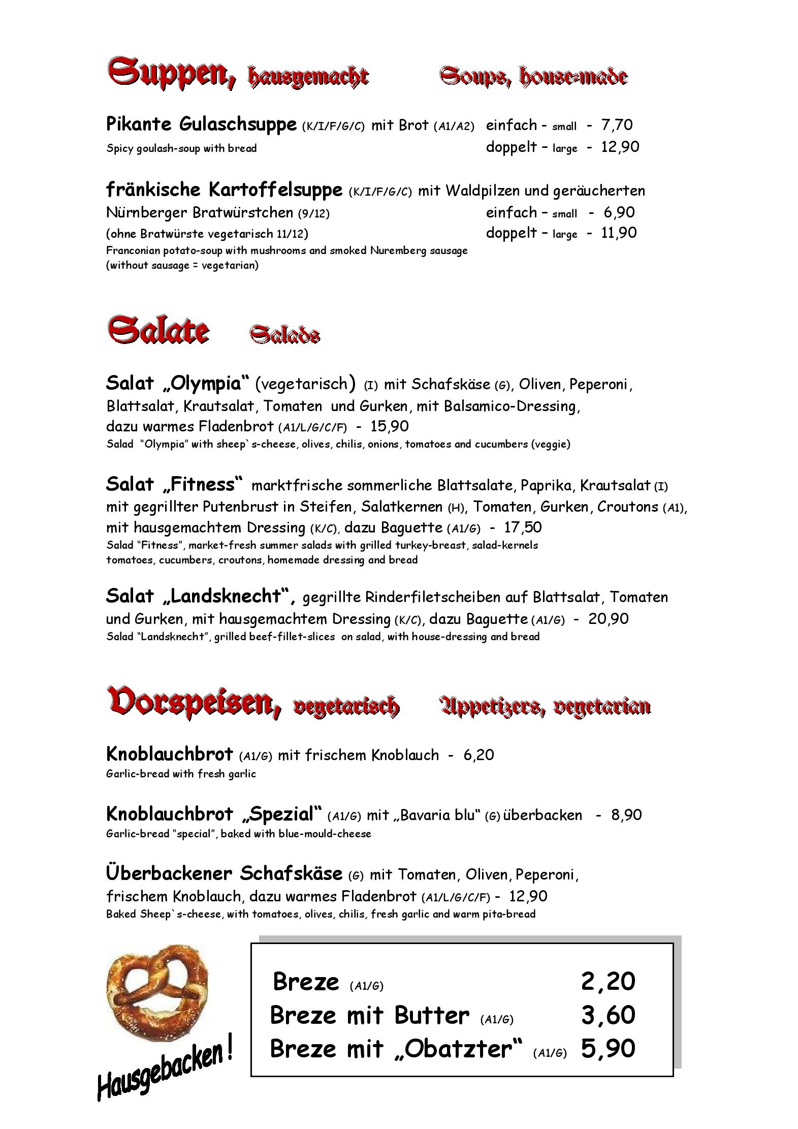 Speisekarte Restaurant Trödelstuben in Nürnberg, Seite 6